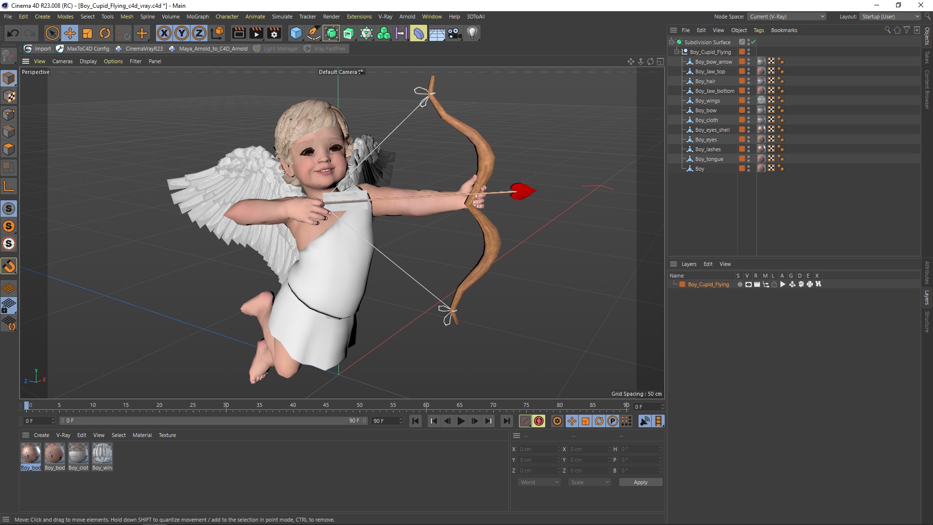 3D Boy Cupid Flying