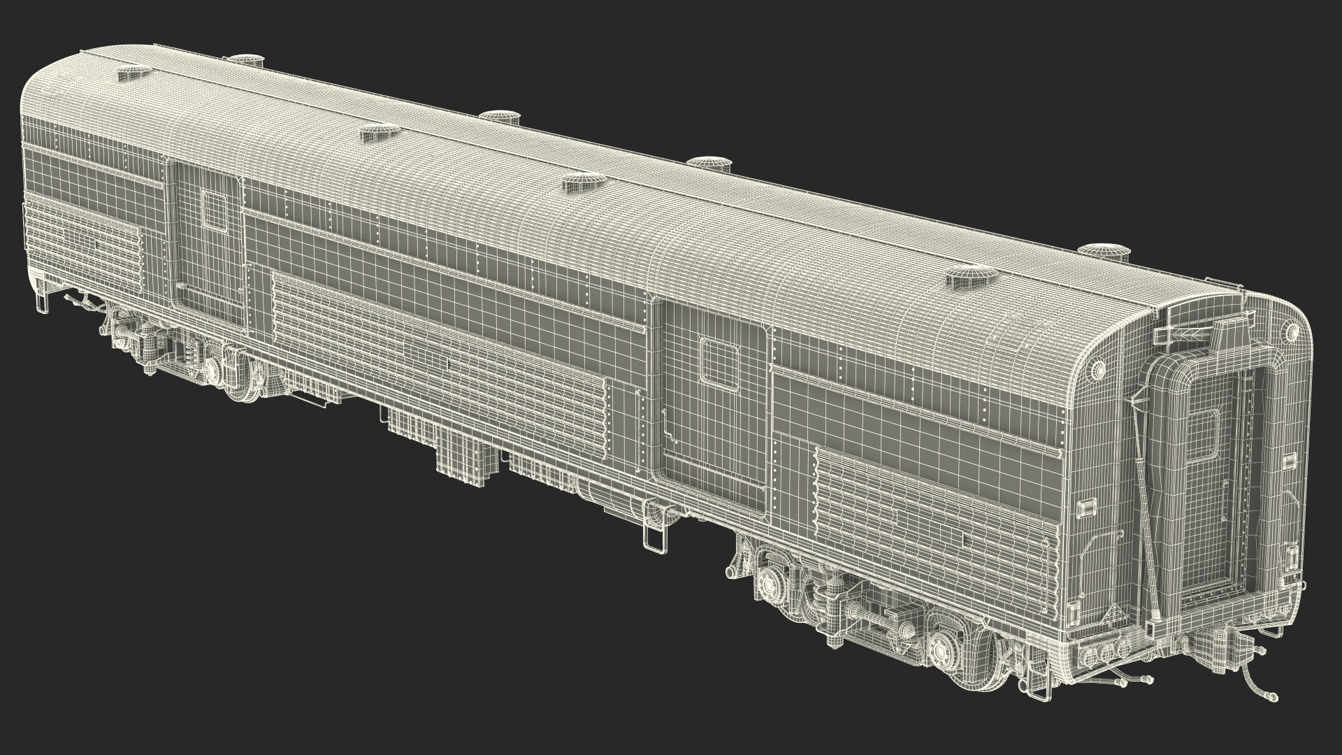 3D Amtrak Baggage Car model