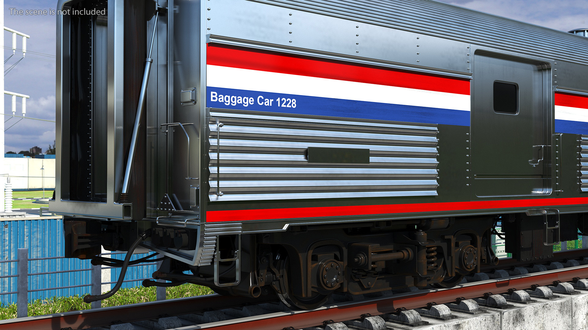 3D Amtrak Baggage Car model