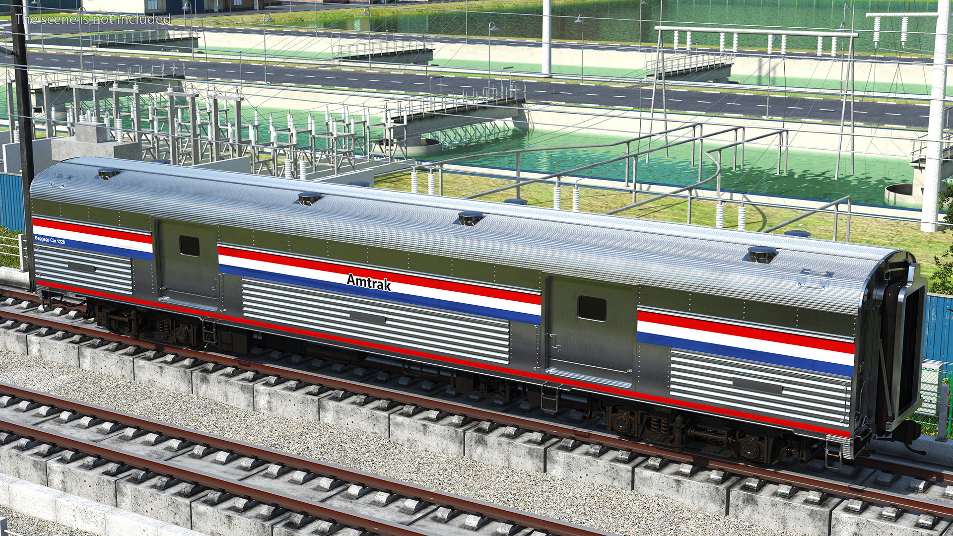 3D Amtrak Baggage Car model