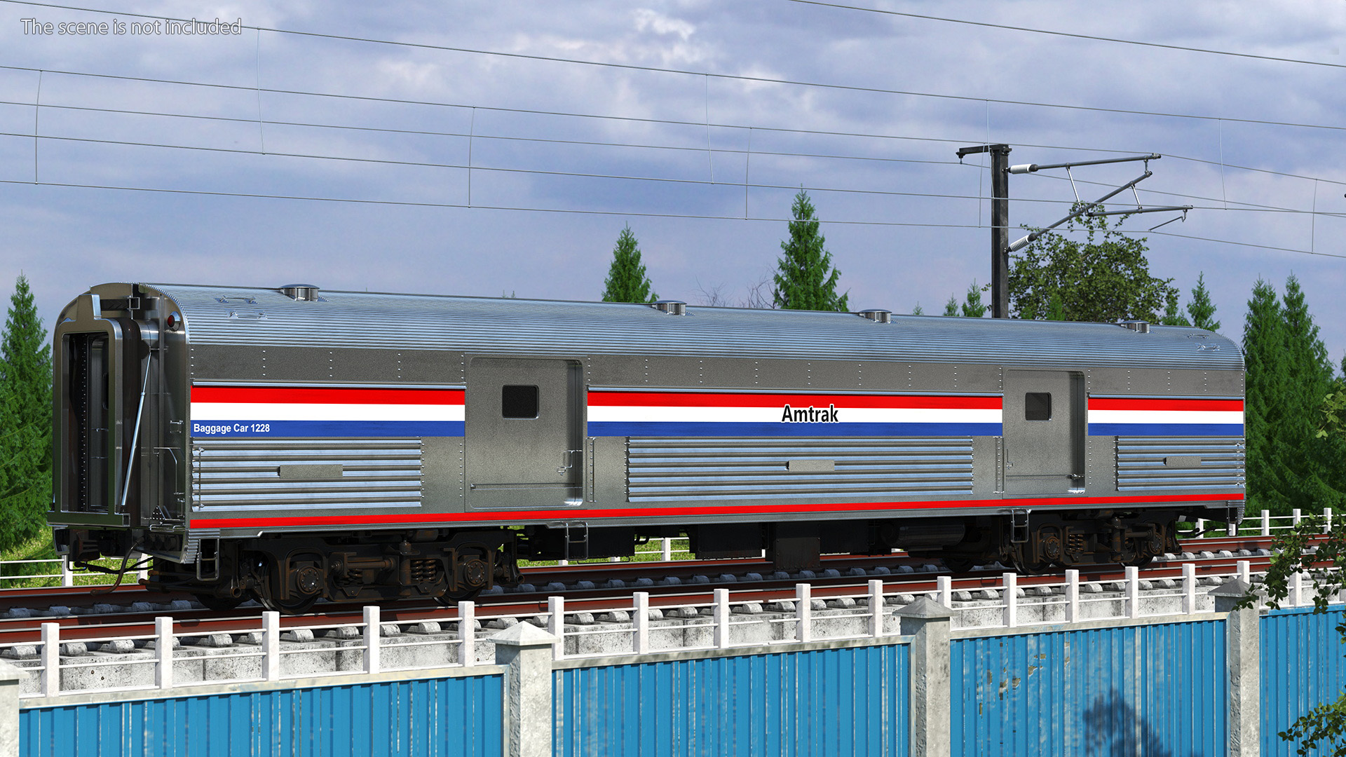 3D Amtrak Baggage Car model