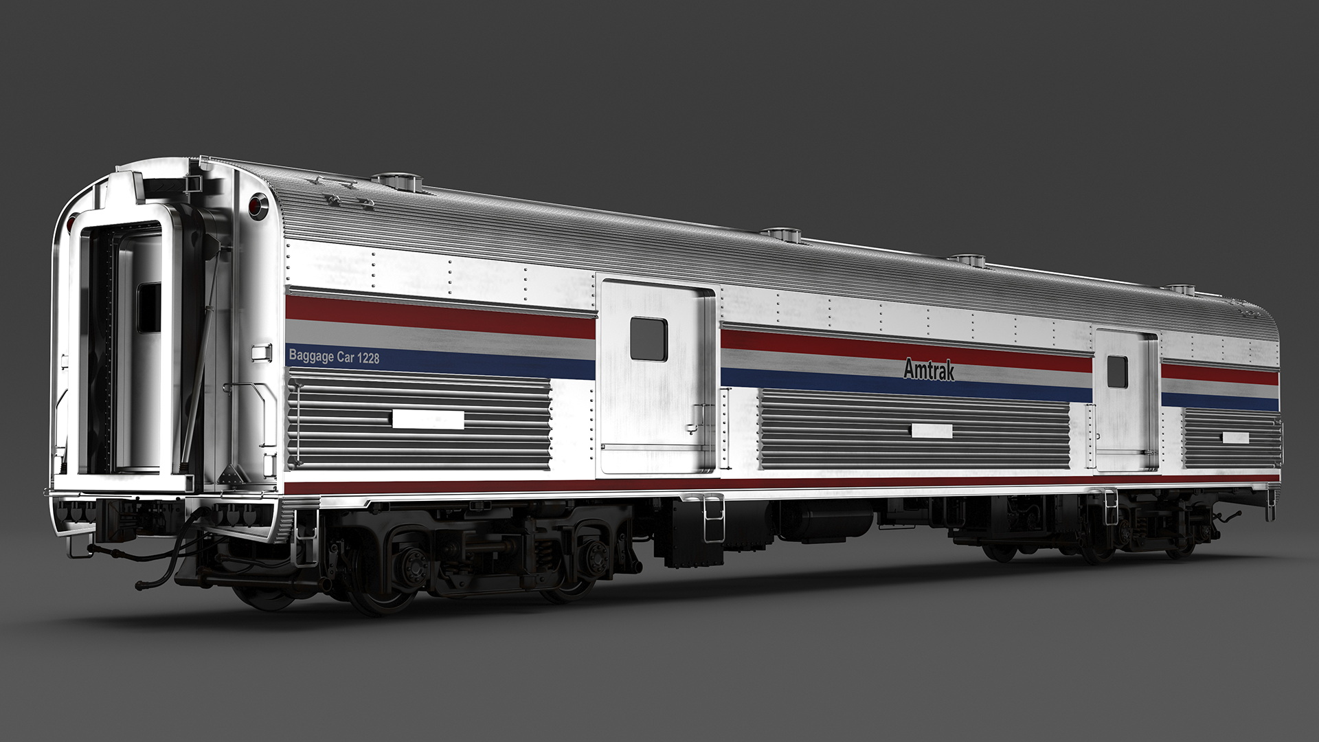 3D Amtrak Baggage Car model