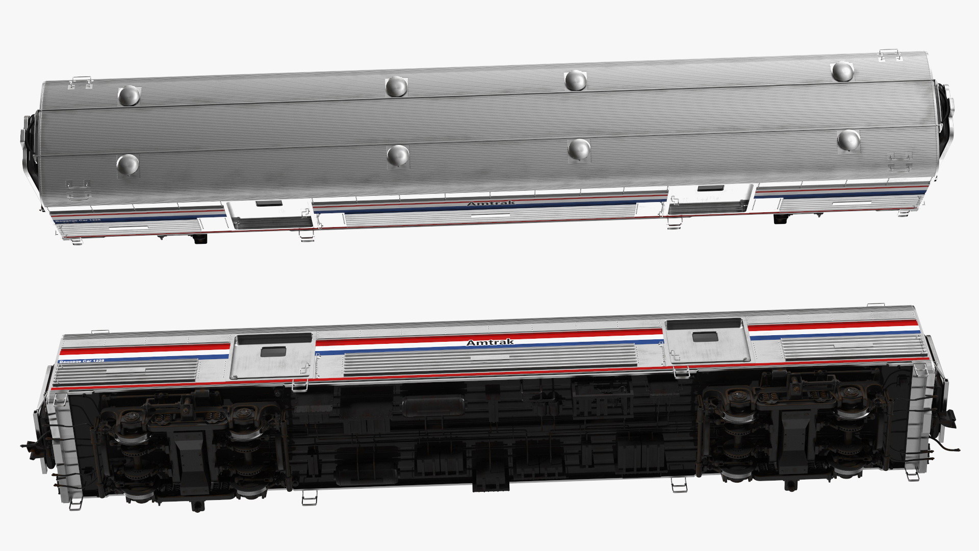 3D Amtrak Baggage Car model