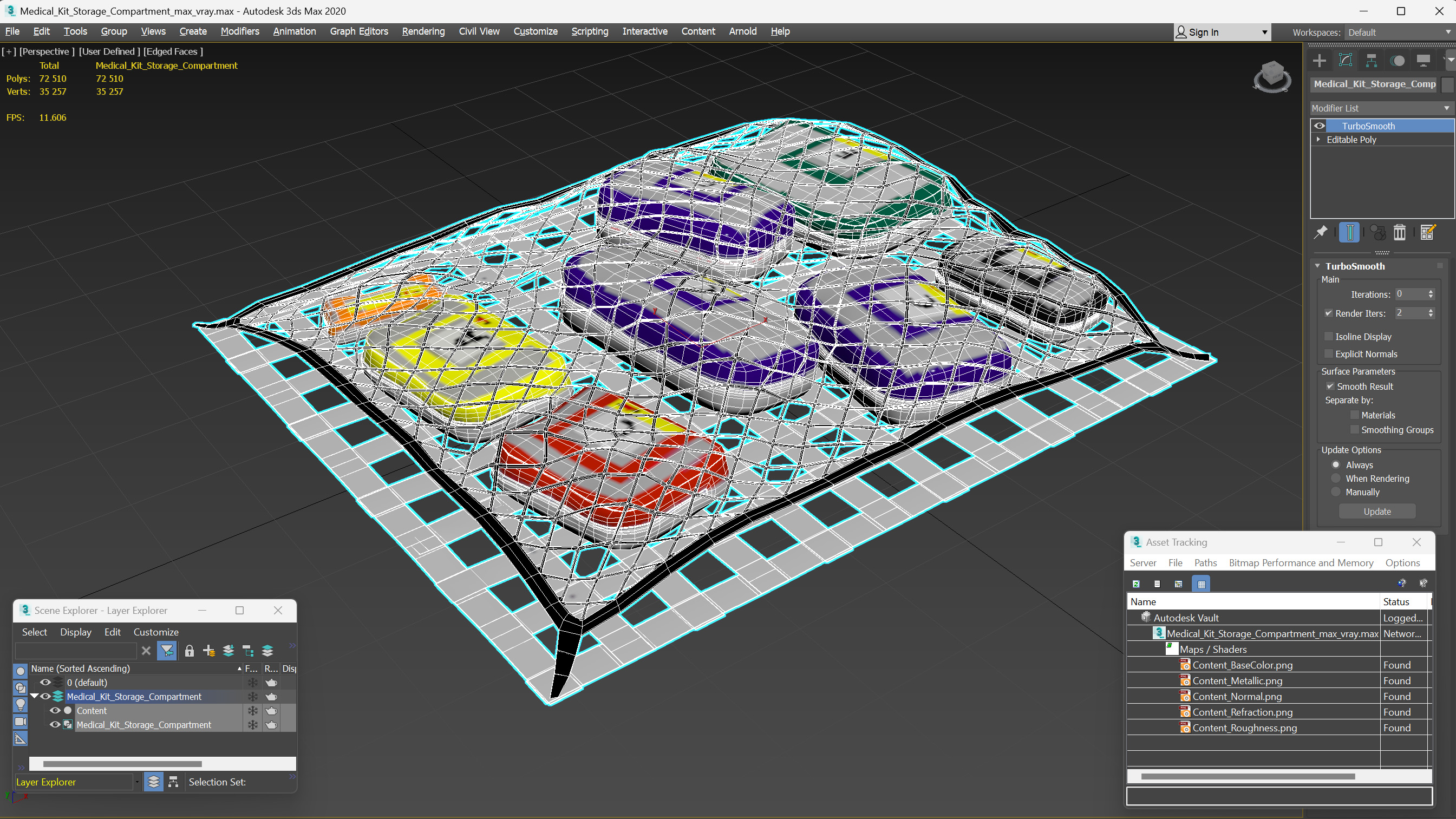 3D Medical Kit Storage Compartment