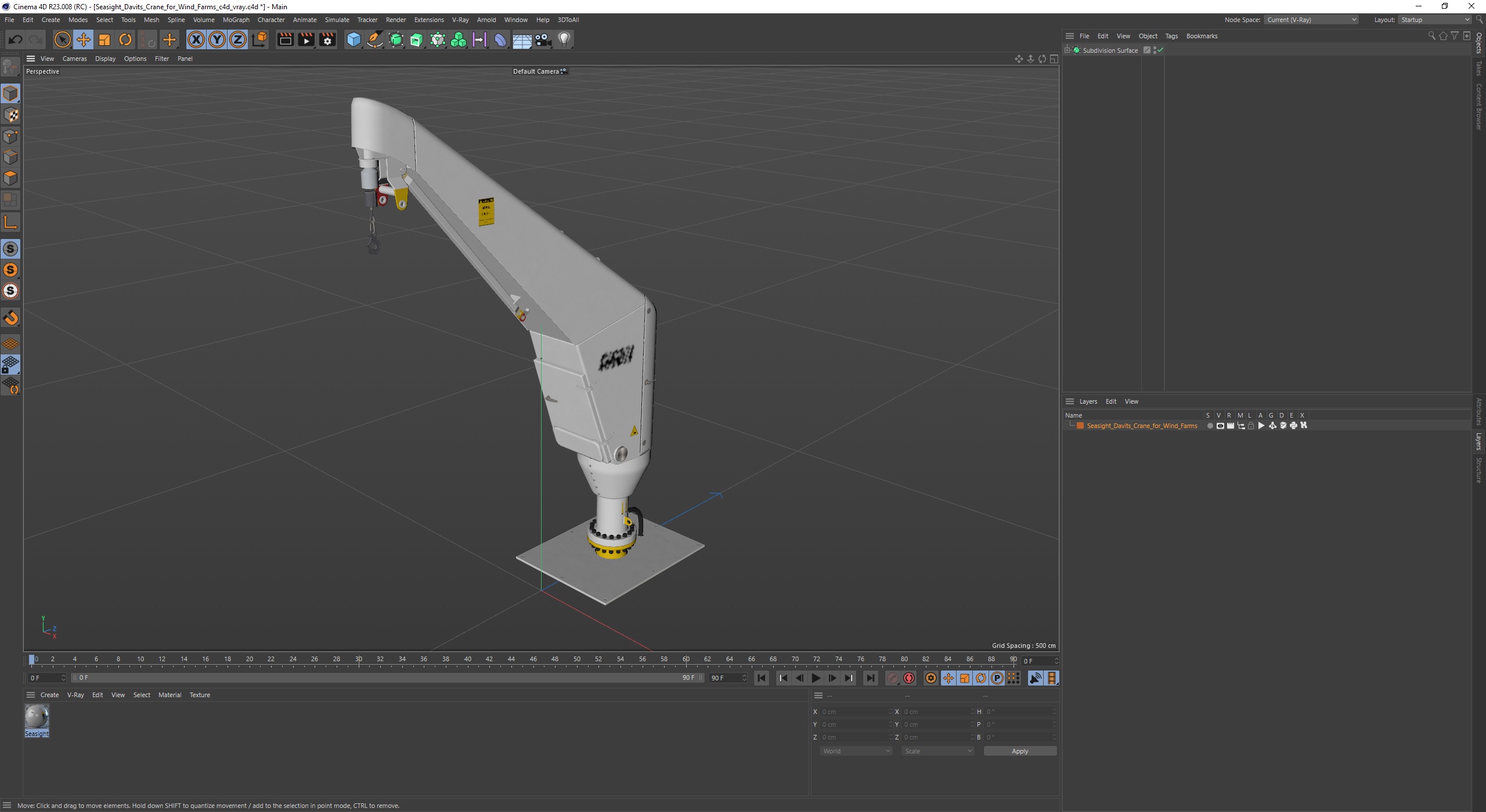 3D Seasight Davits Crane for Wind Farms