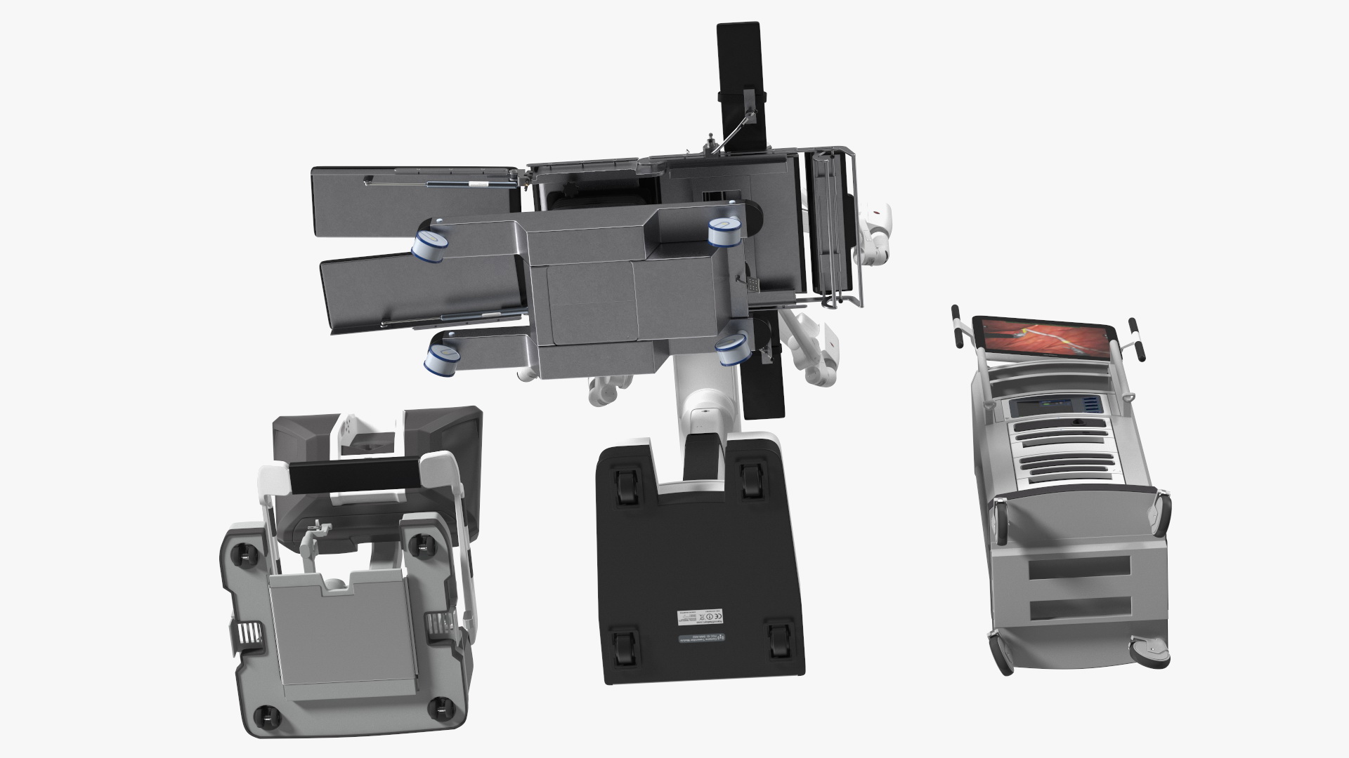 Full Da Vinci Surgical System Rigged with Operating Table 3D