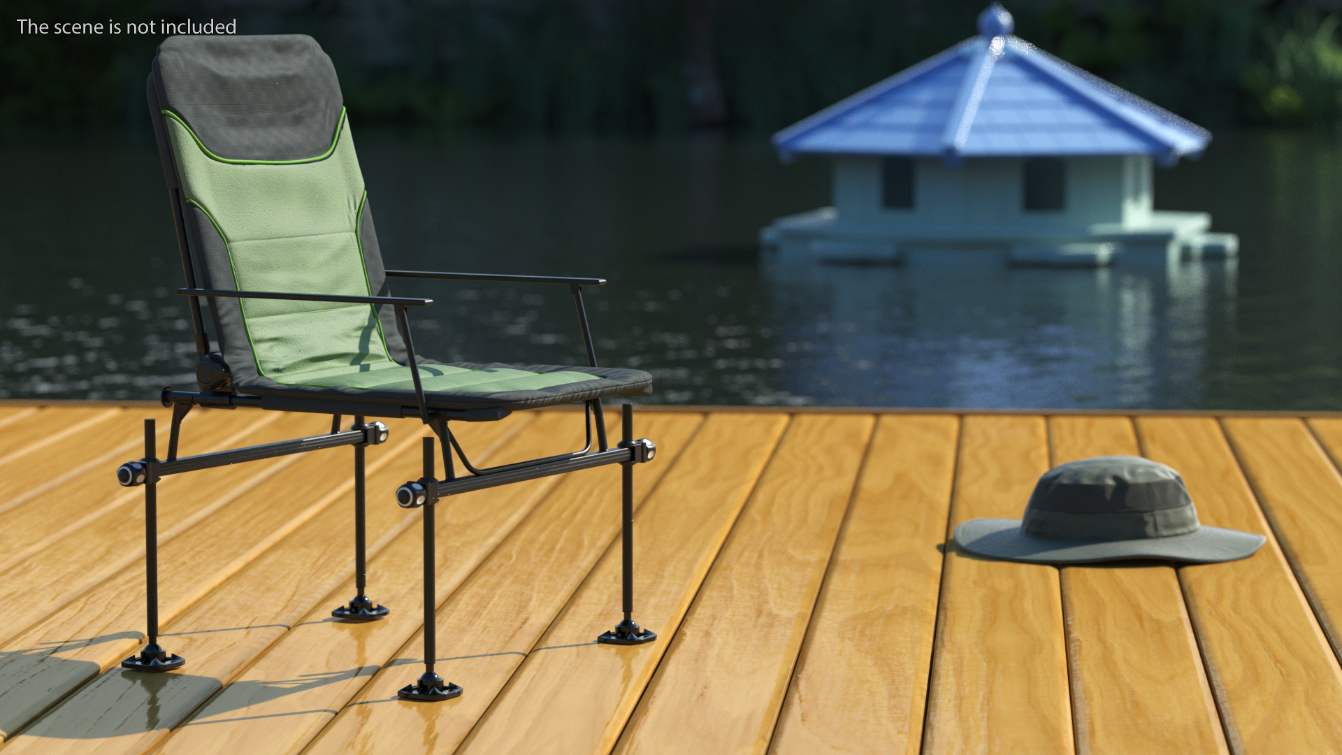 3D model Green Folding Angler Aluminum Chair