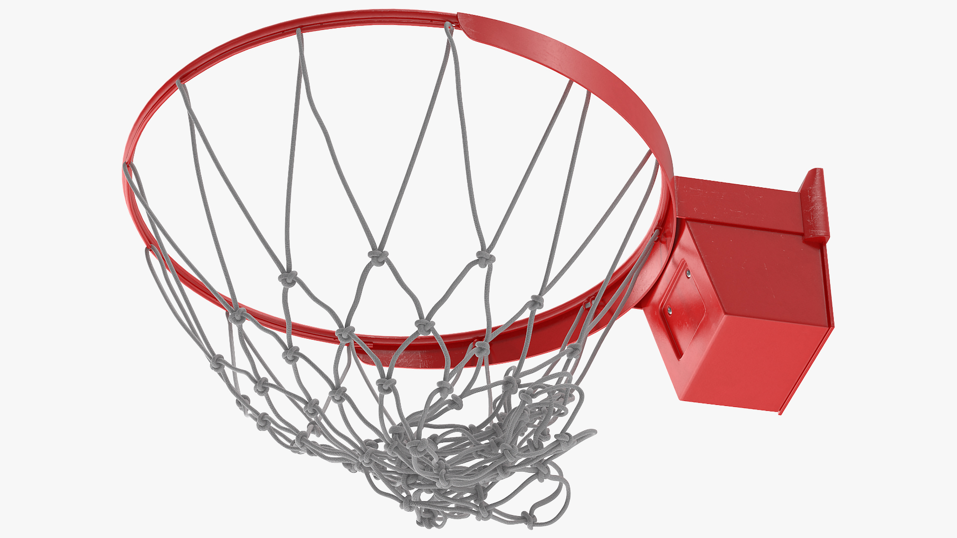 3D Animated Basketball Falls Through Hoop model