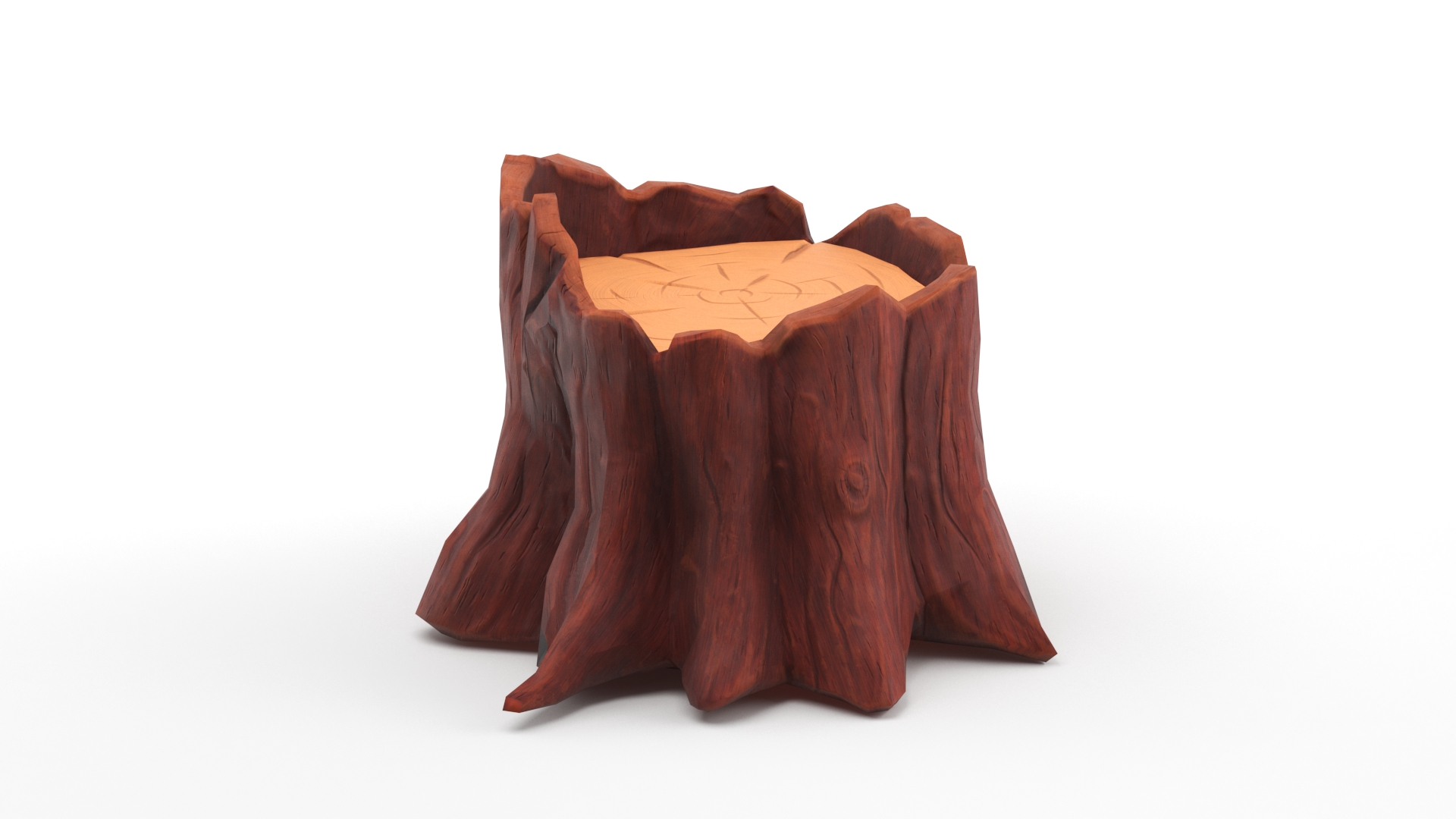 3D model Stump in Hand-Paint Style