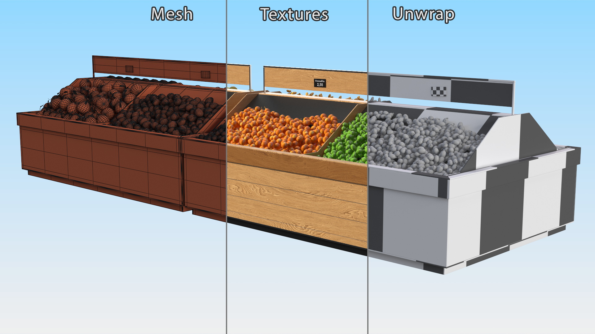 Fresh Fruit Counter 3D model