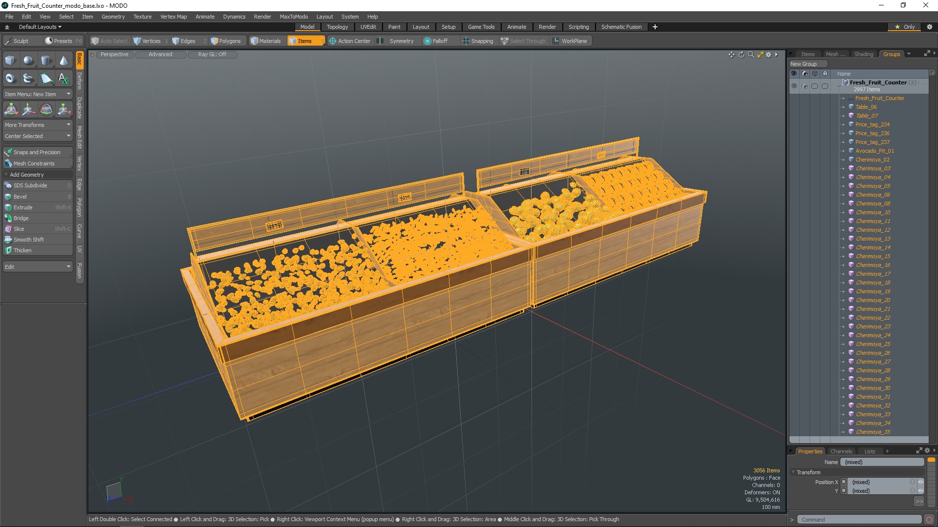 Fresh Fruit Counter 3D model