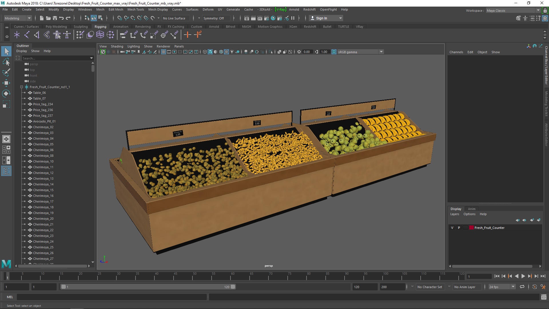 Fresh Fruit Counter 3D model