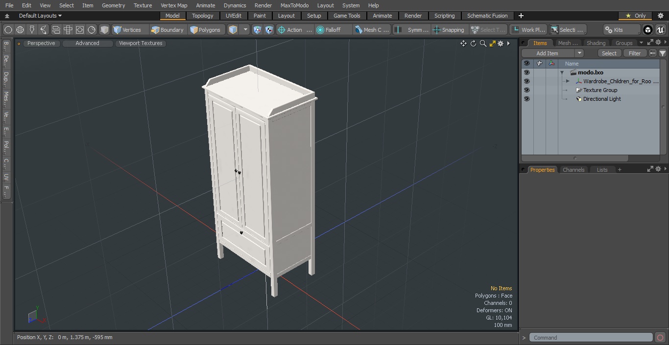 3D model Wardrobe Children for Room IKEA SUNDVIK White