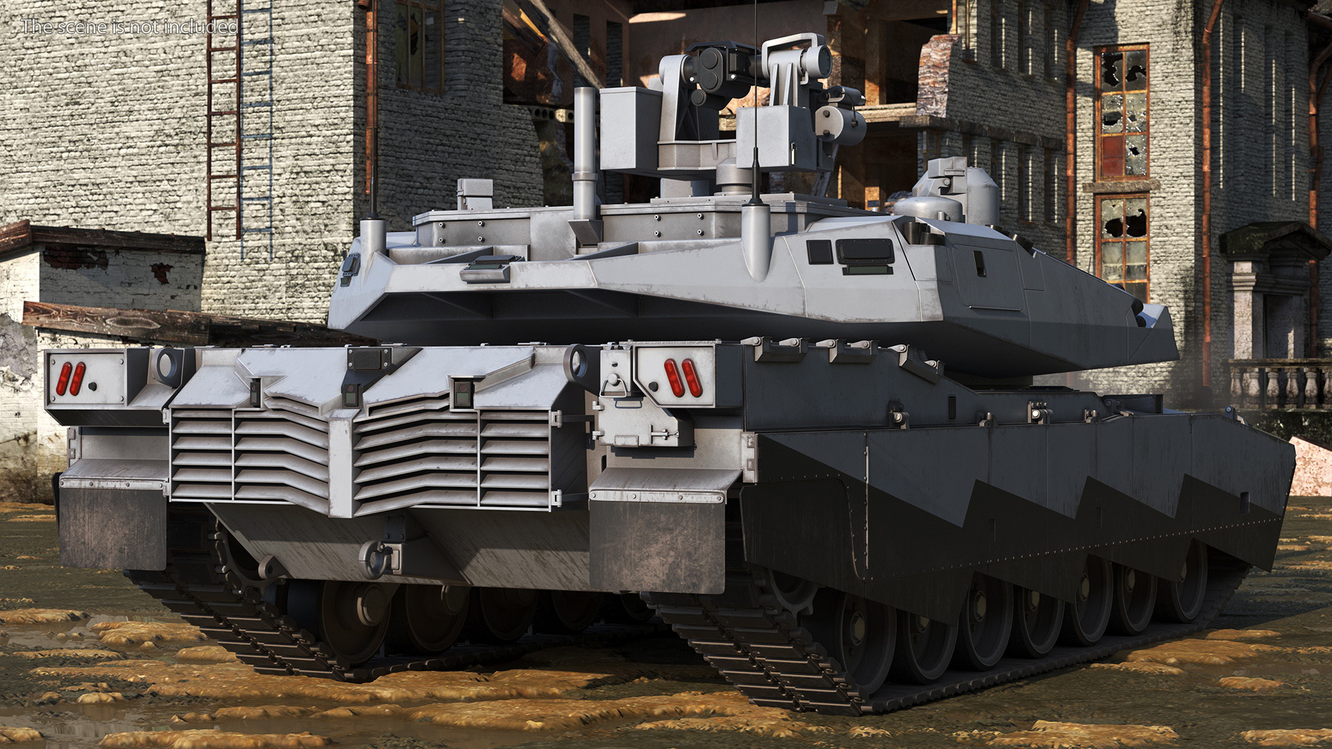 Old Grey Tank Abrams X Rigged 3D model