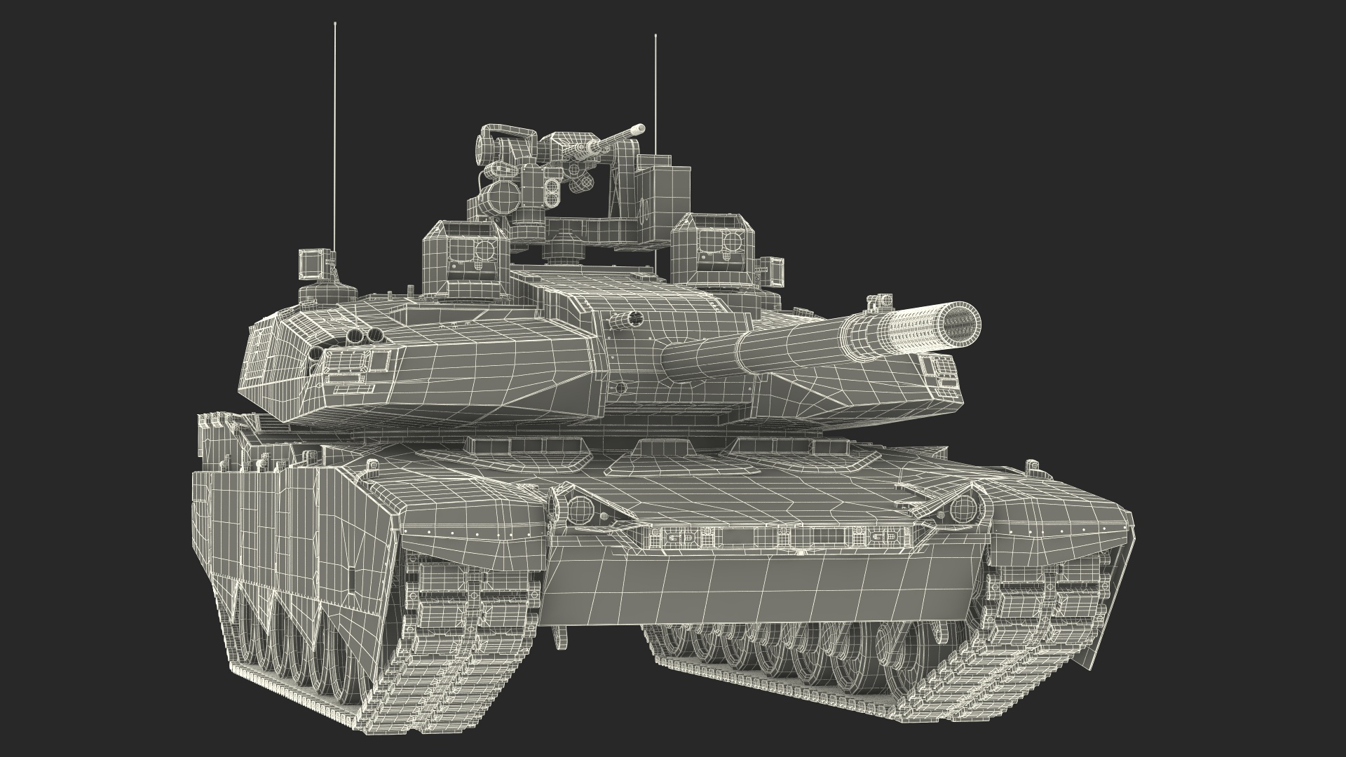 Old Grey Tank Abrams X Rigged 3D model