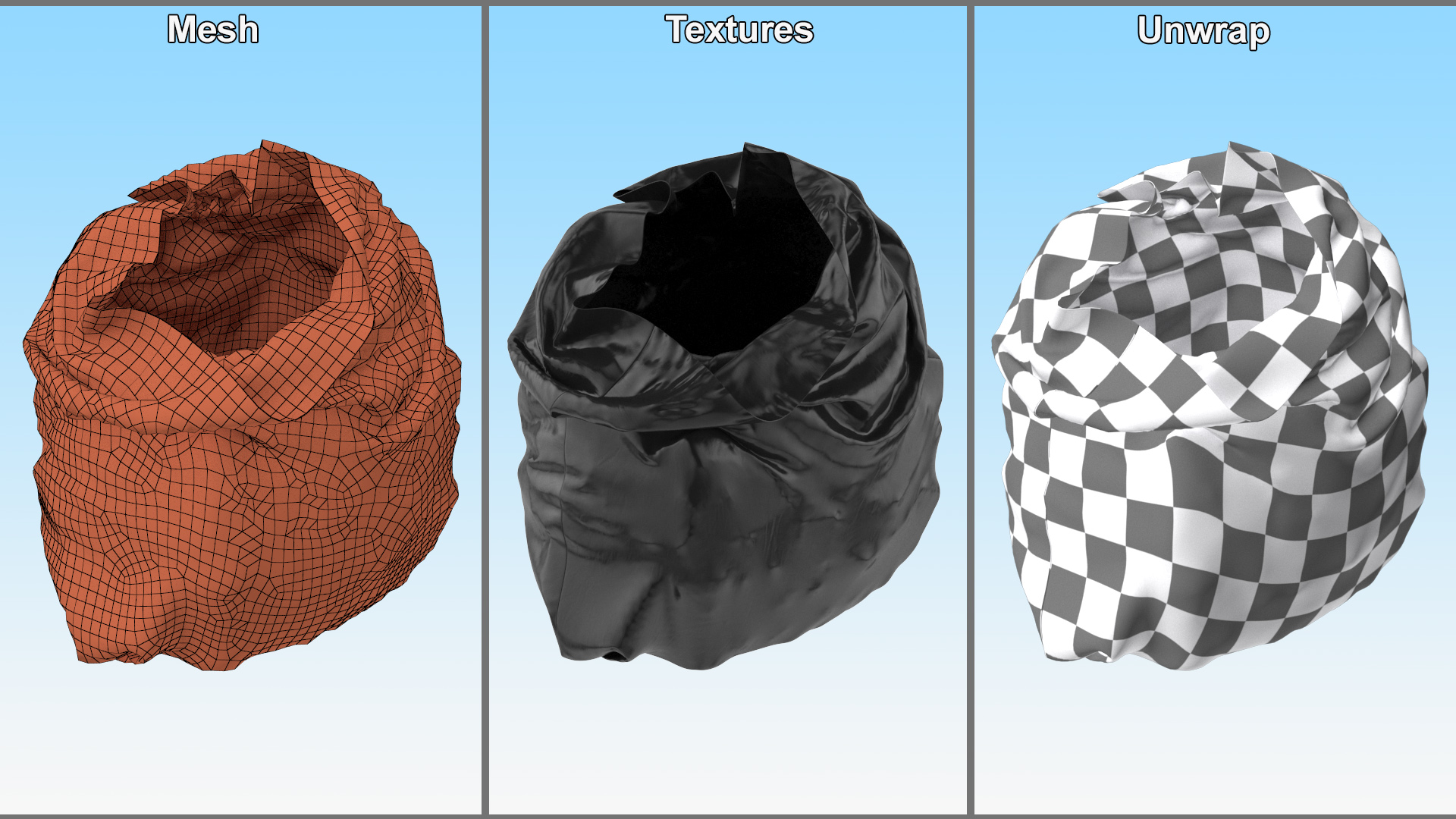 3D Realistic Opened Garbage Bag model