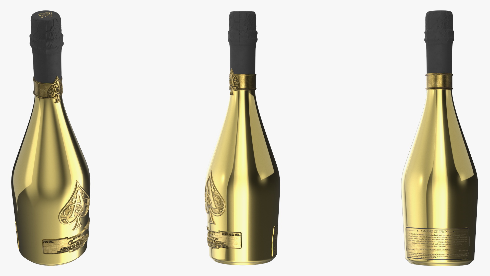 Armand de Brignac Brut Gold 3D