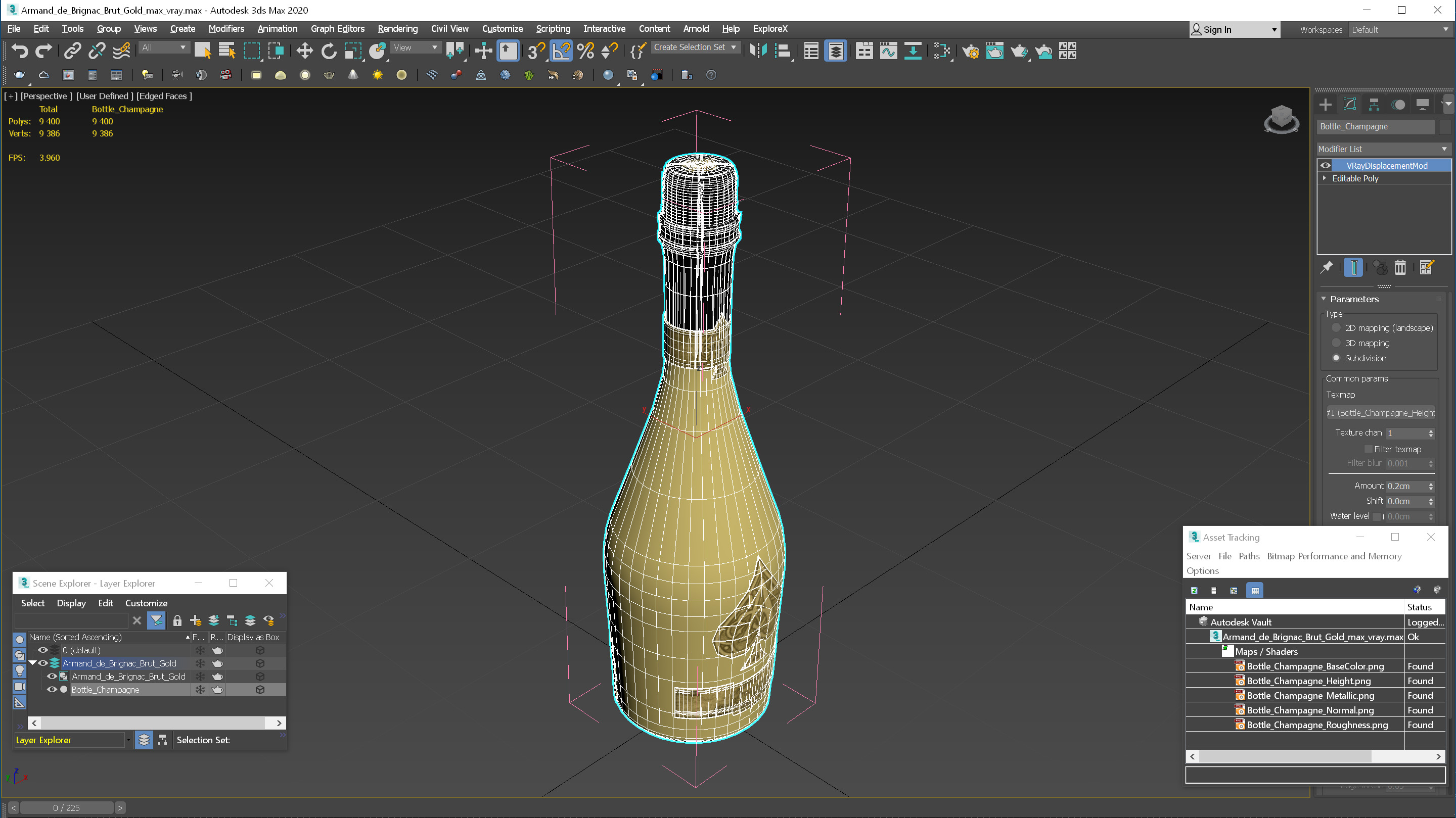 Armand de Brignac Brut Gold 3D