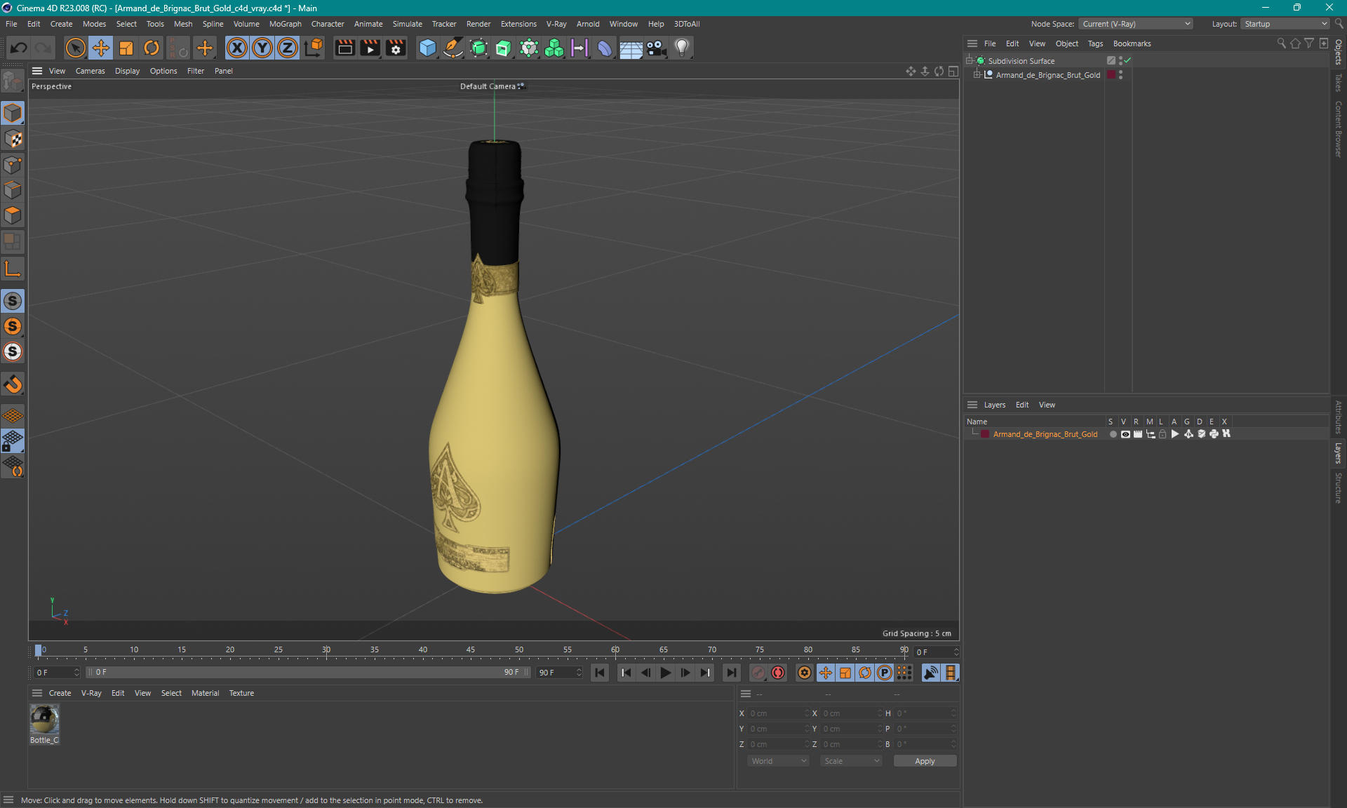 Armand de Brignac Brut Gold 3D