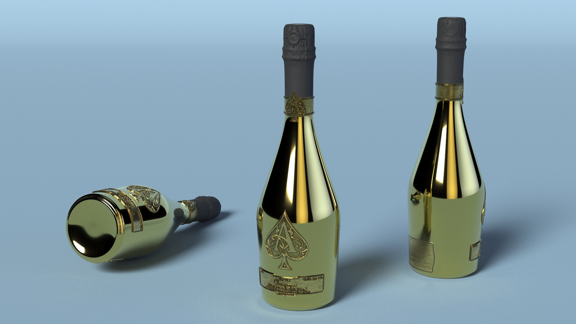 Armand de Brignac Brut Gold 3D