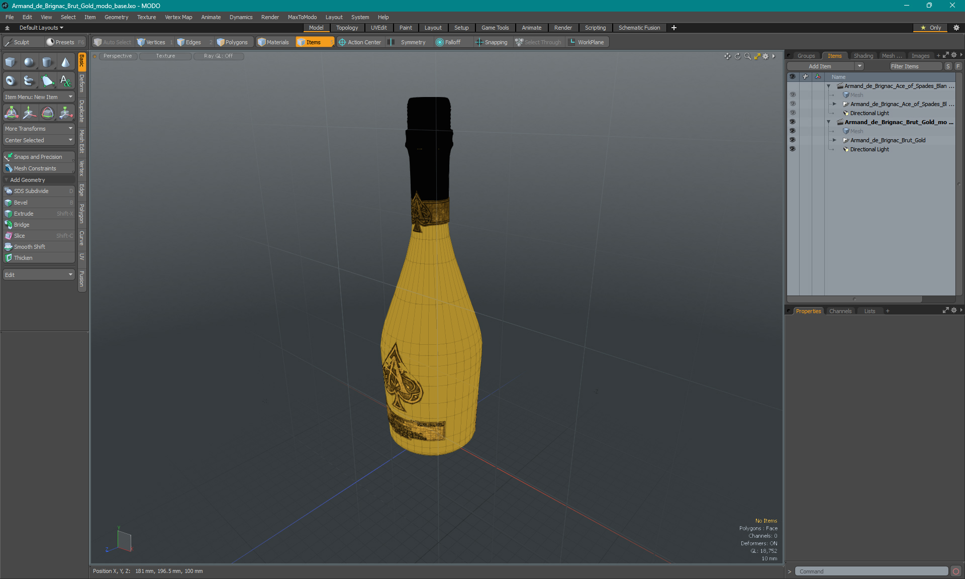 Armand de Brignac Brut Gold 3D