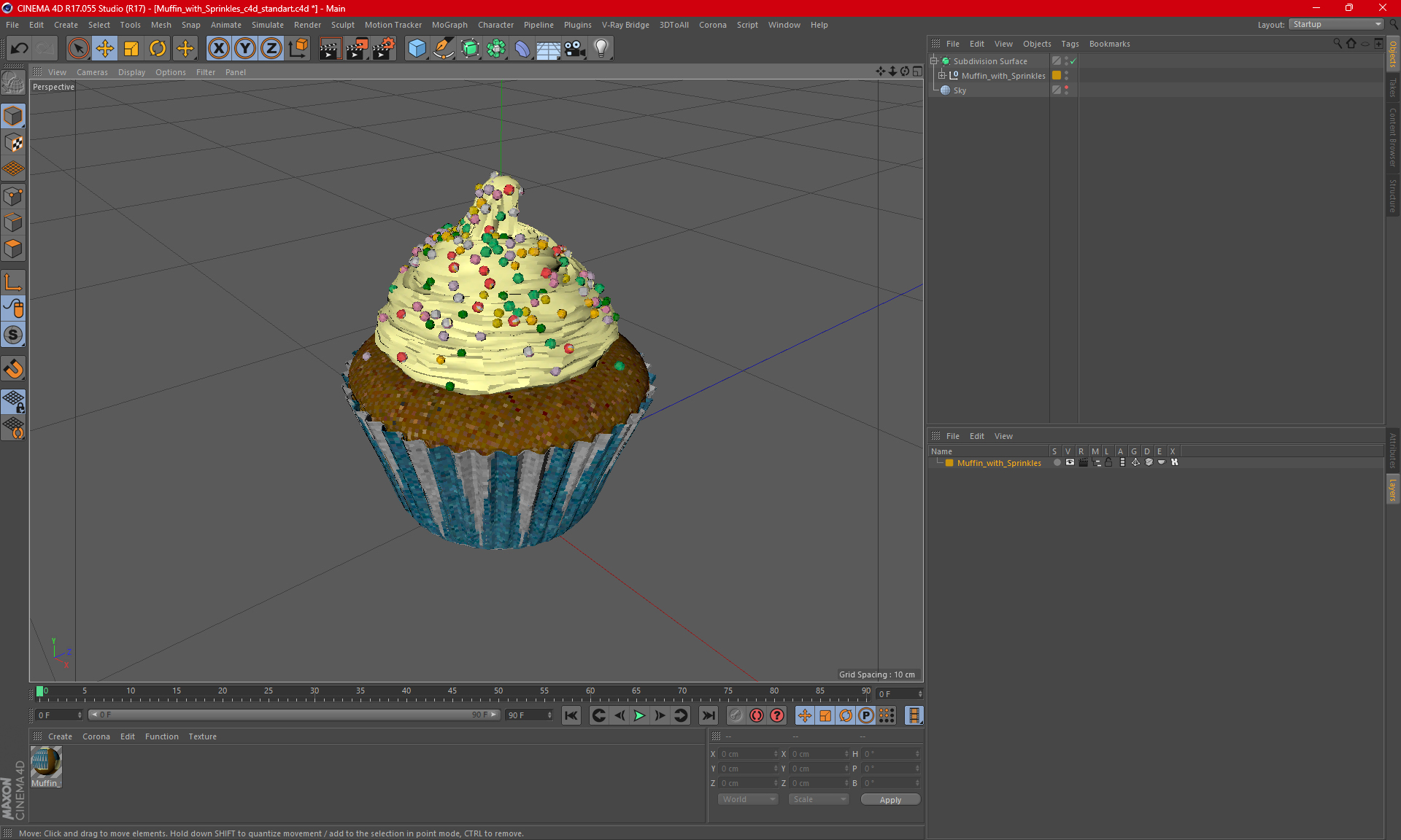 3D Muffin with Sprinkles