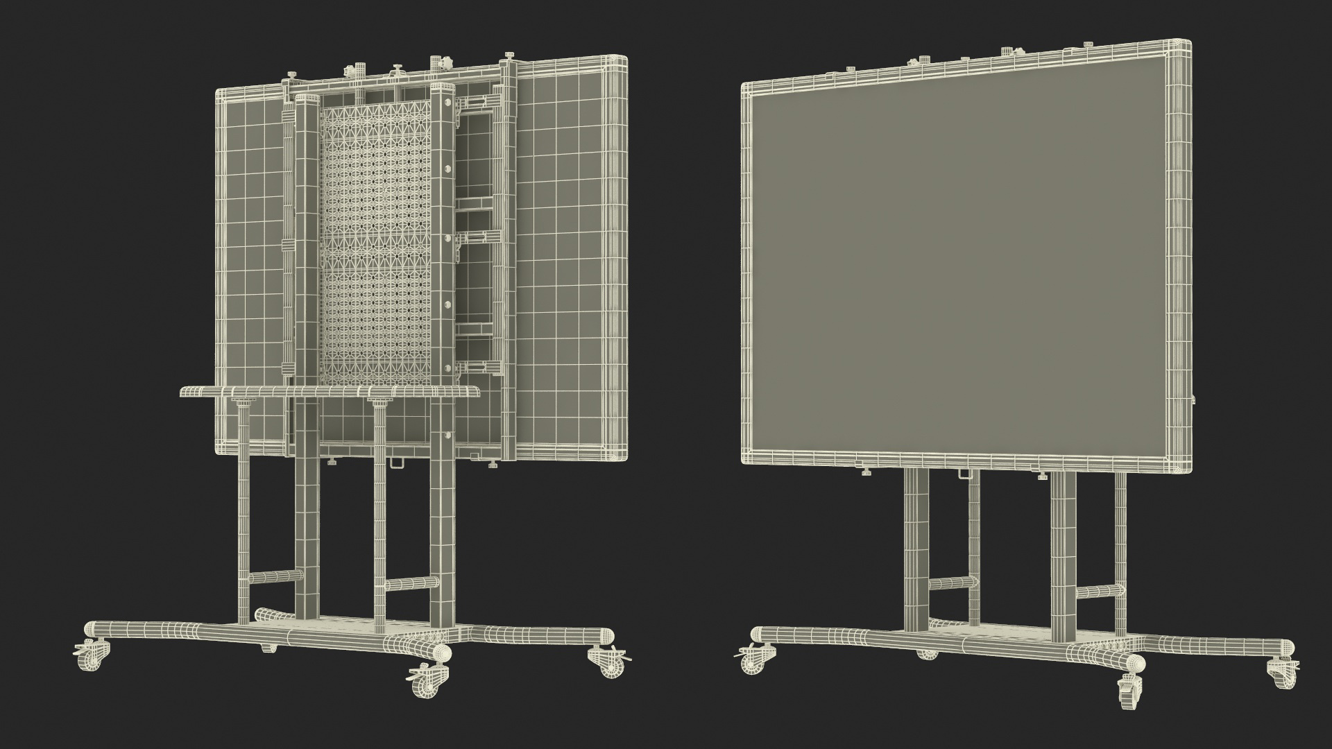 3D model Mobile Interactive Whiteboard Stand with Screen Display