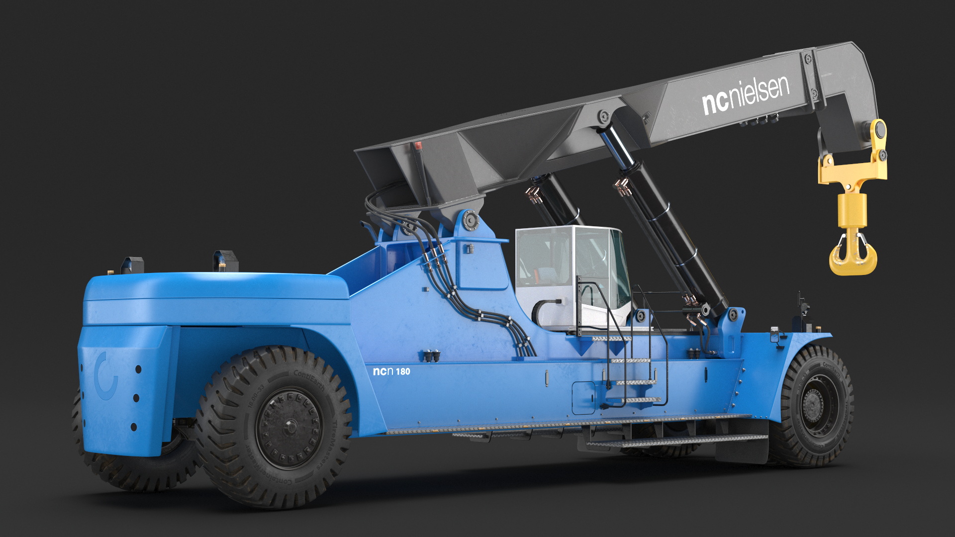 Reach Stacker Container Handler NC Nielsen Rigged 3D model