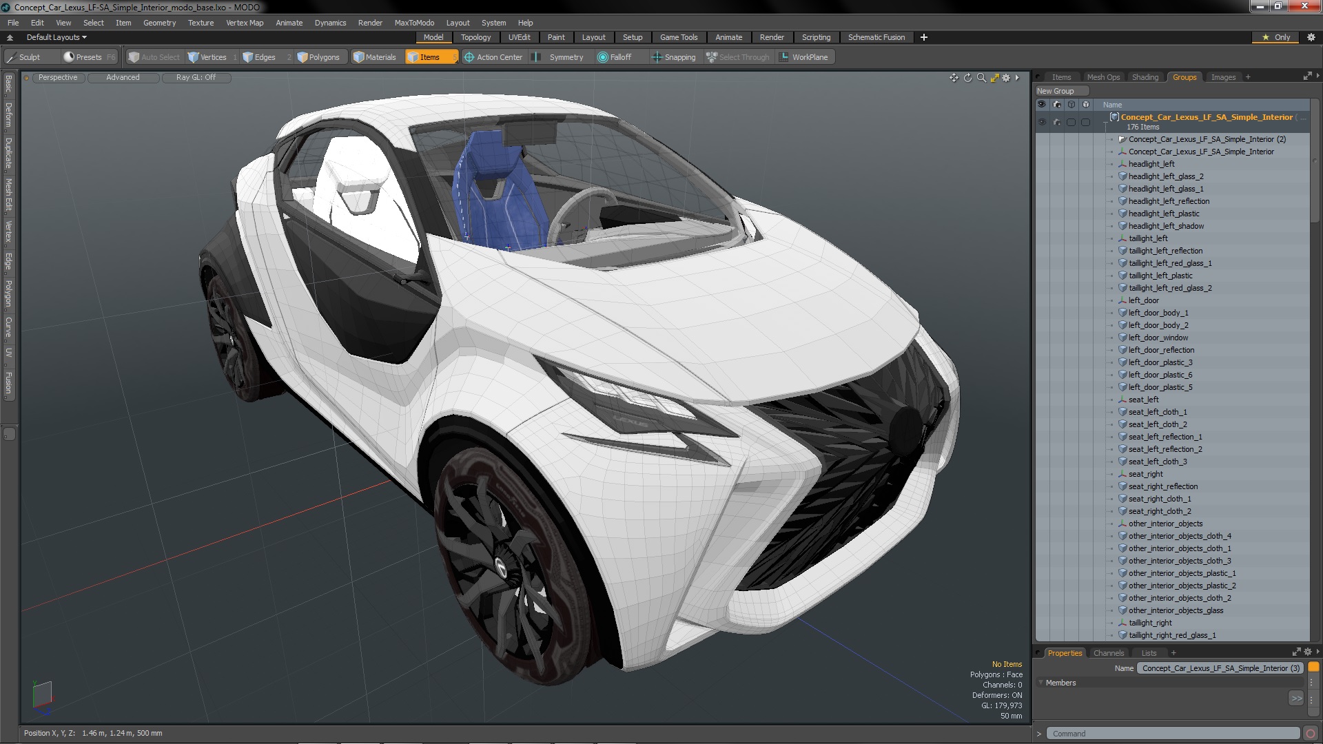 Concept Car Lexus LF-SA Simple Interior 3D model