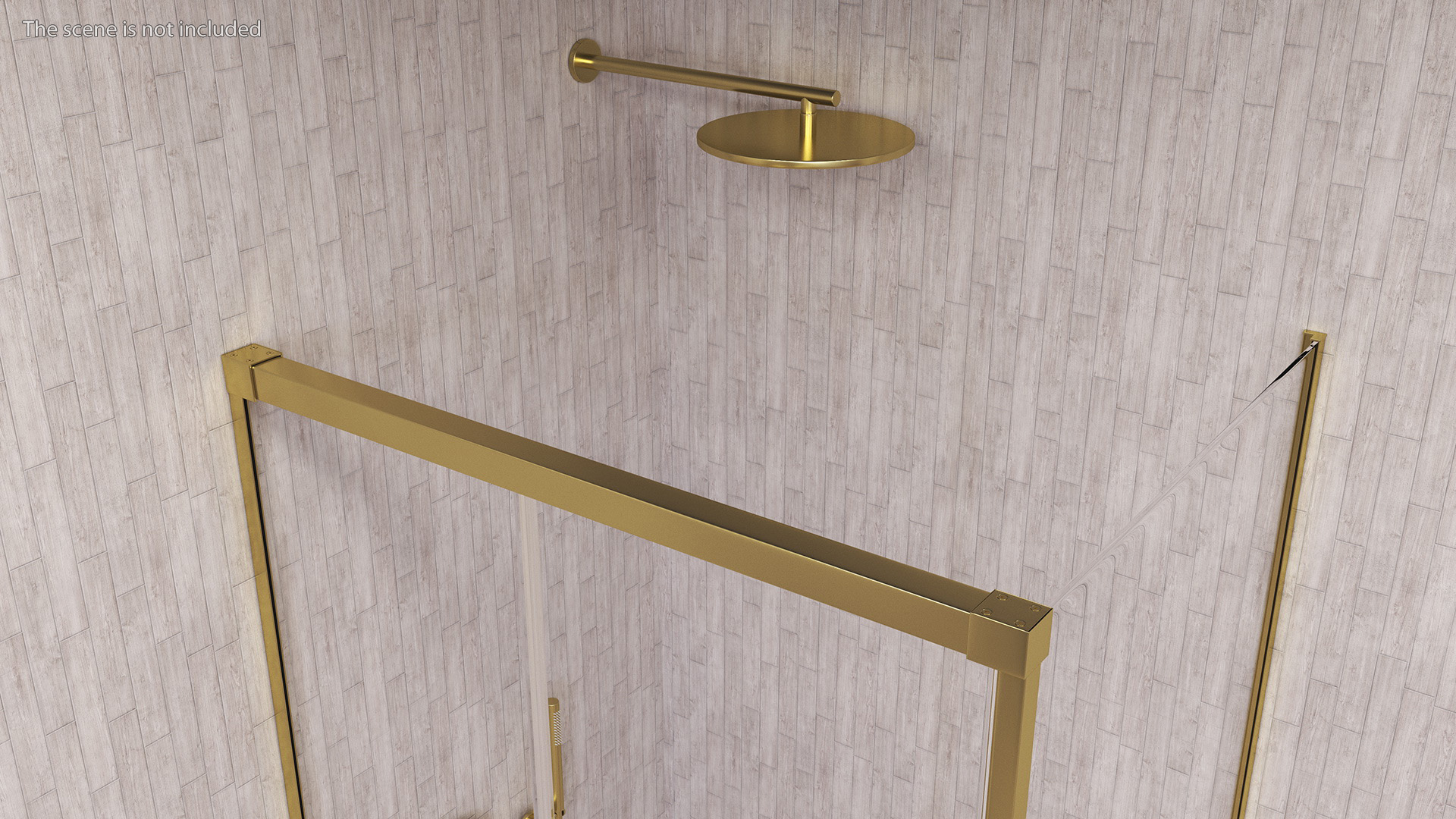 Wall Mount Hand Held Shower Gold 3D