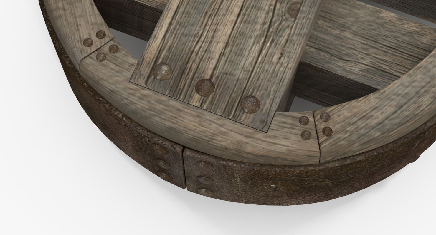 3D model Antique Wooden Wheel