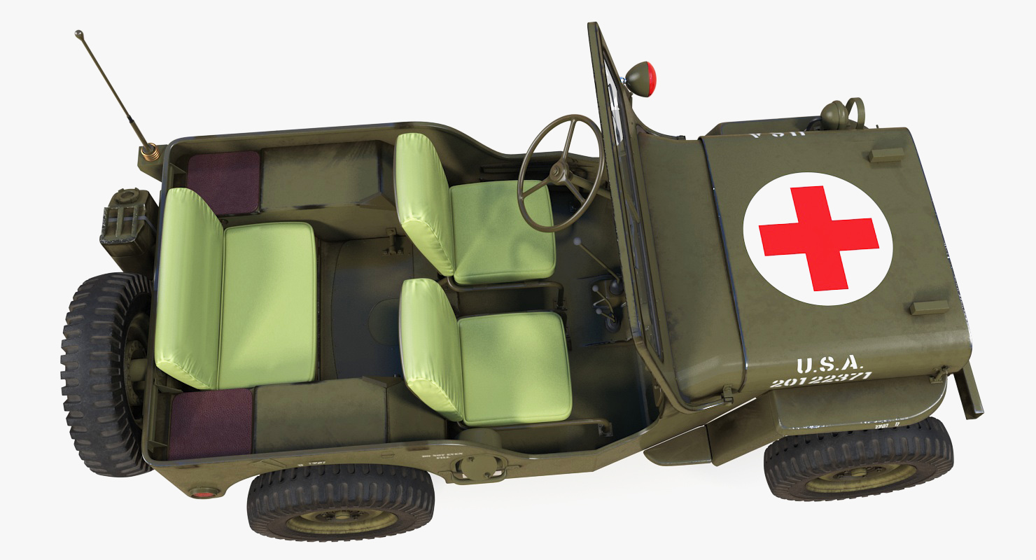 Higgins Boat with Ambulance Jeep 3D