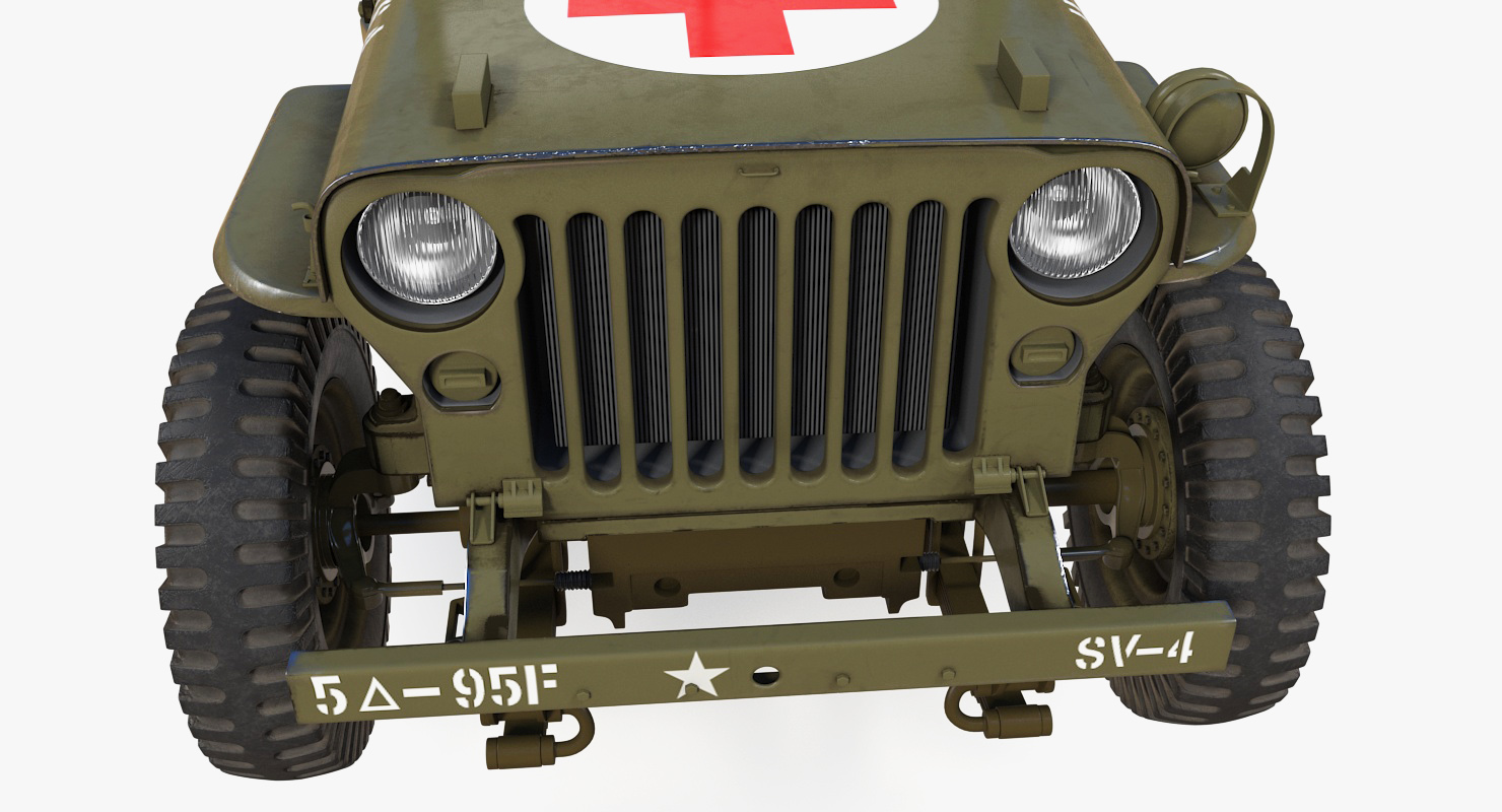 Higgins Boat with Ambulance Jeep 3D