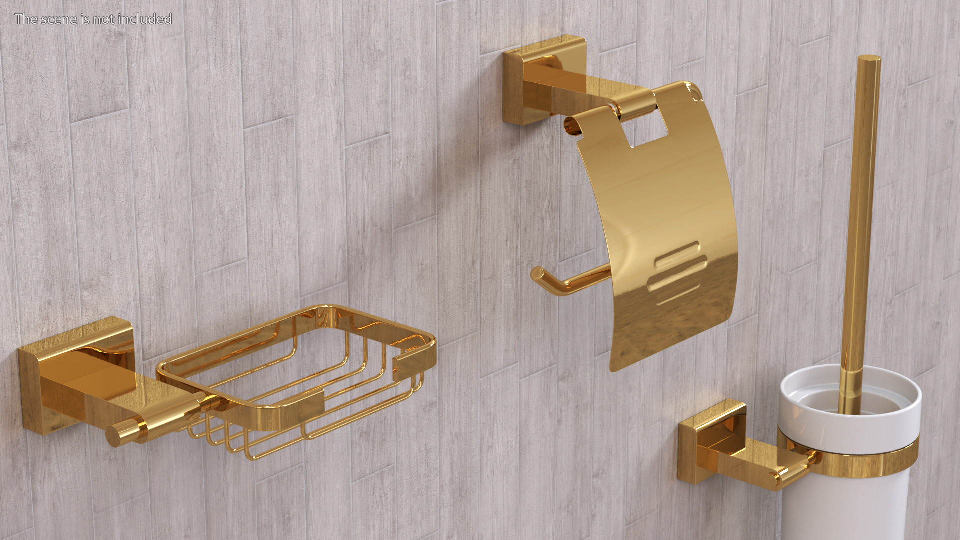 Bathroom Wall Accessories Set 3D model