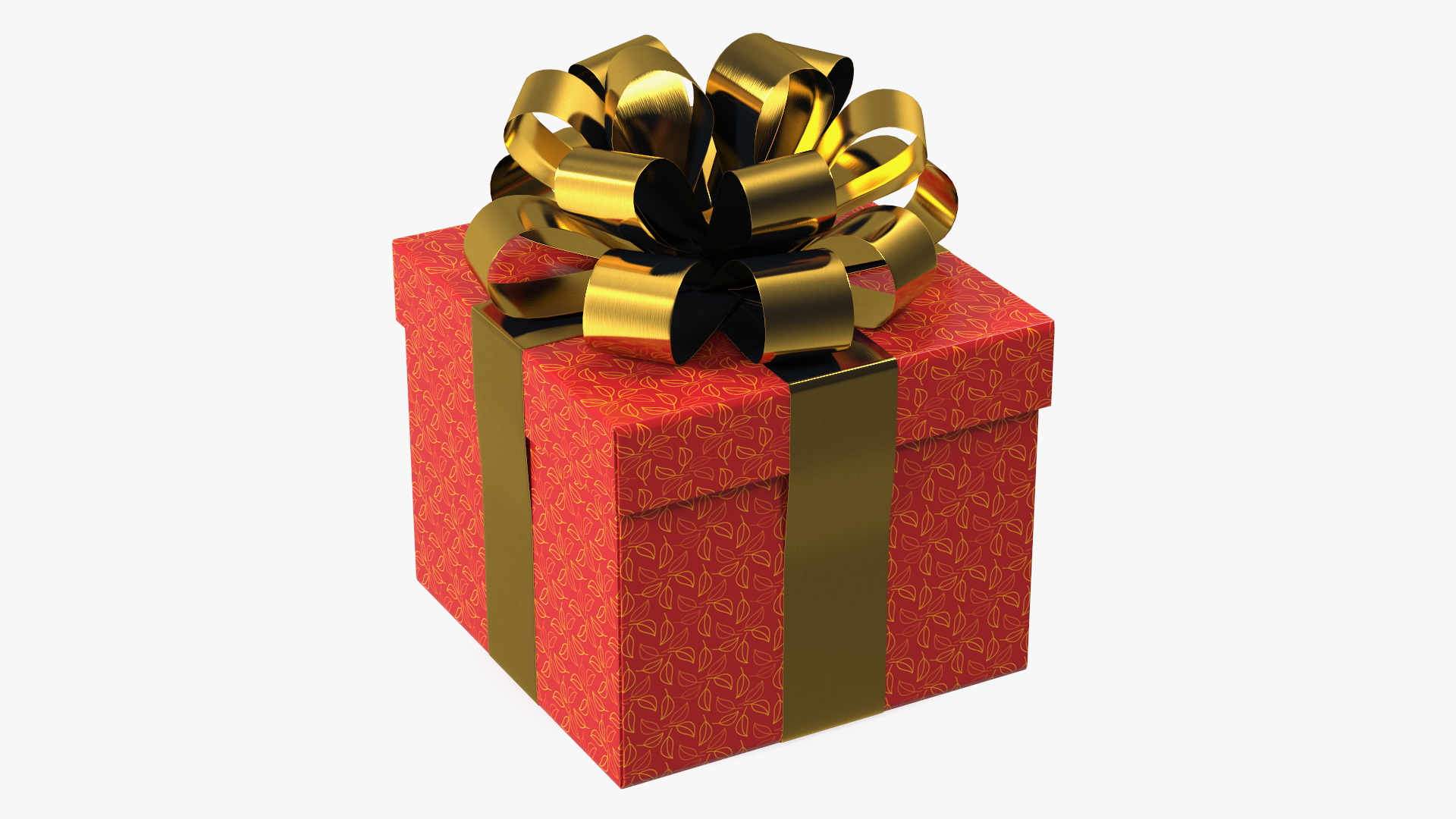 Wrapped Gift Box with Decorative Ribbon 3D model