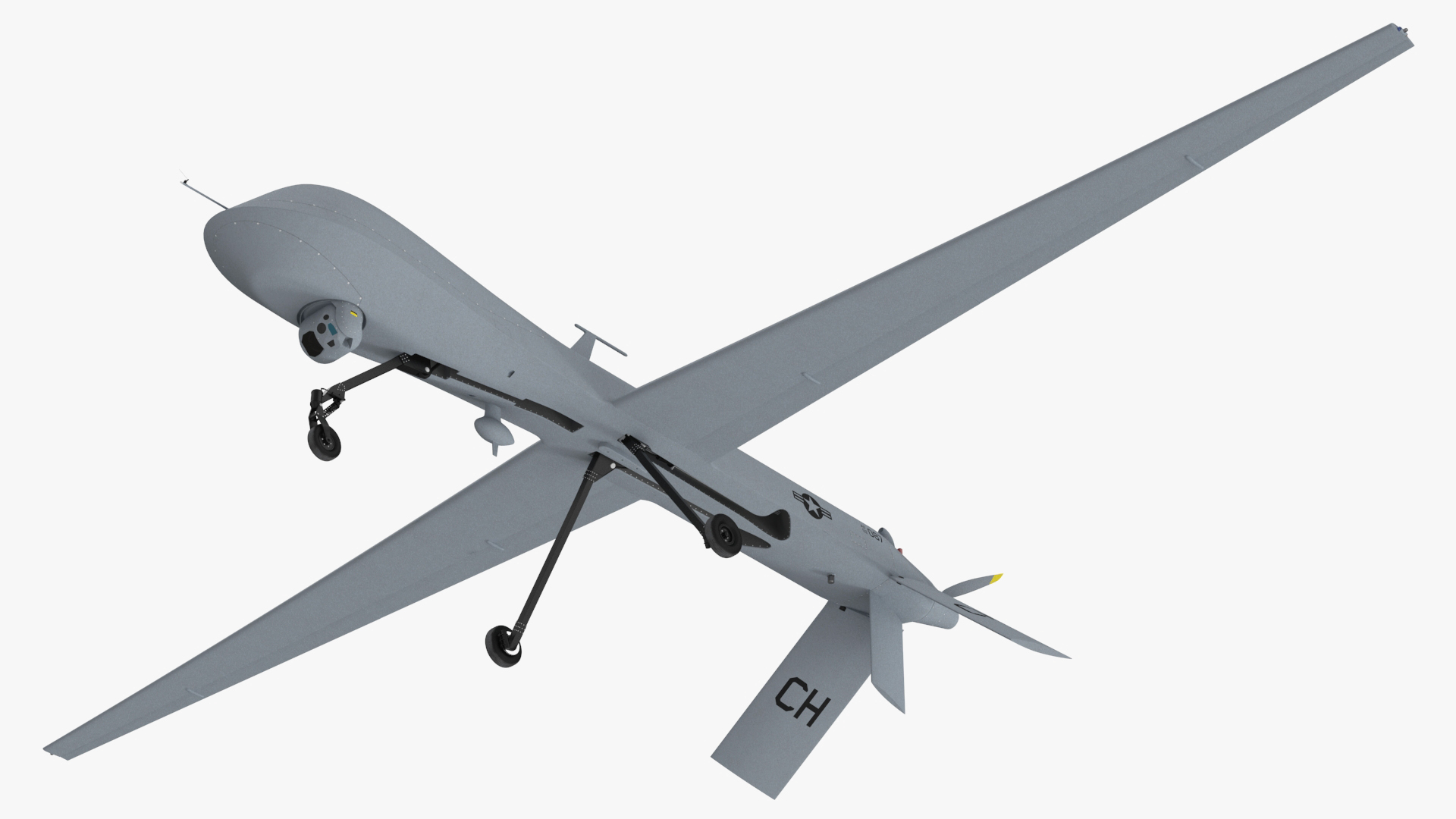 Unmanned Aerial Vehicle Reaper Drone MQ-1 Rigged for Cinema 4D 3D