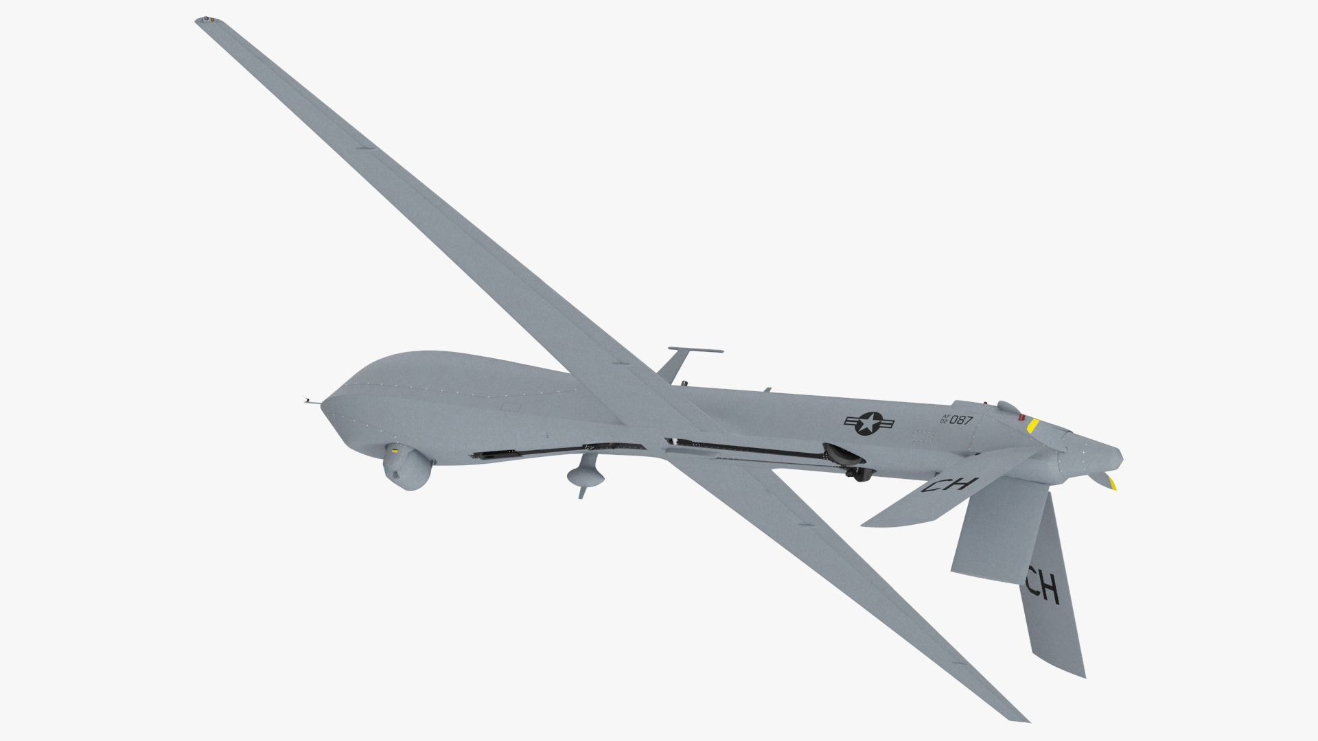 Unmanned Aerial Vehicle Reaper Drone MQ-1 Rigged for Cinema 4D 3D