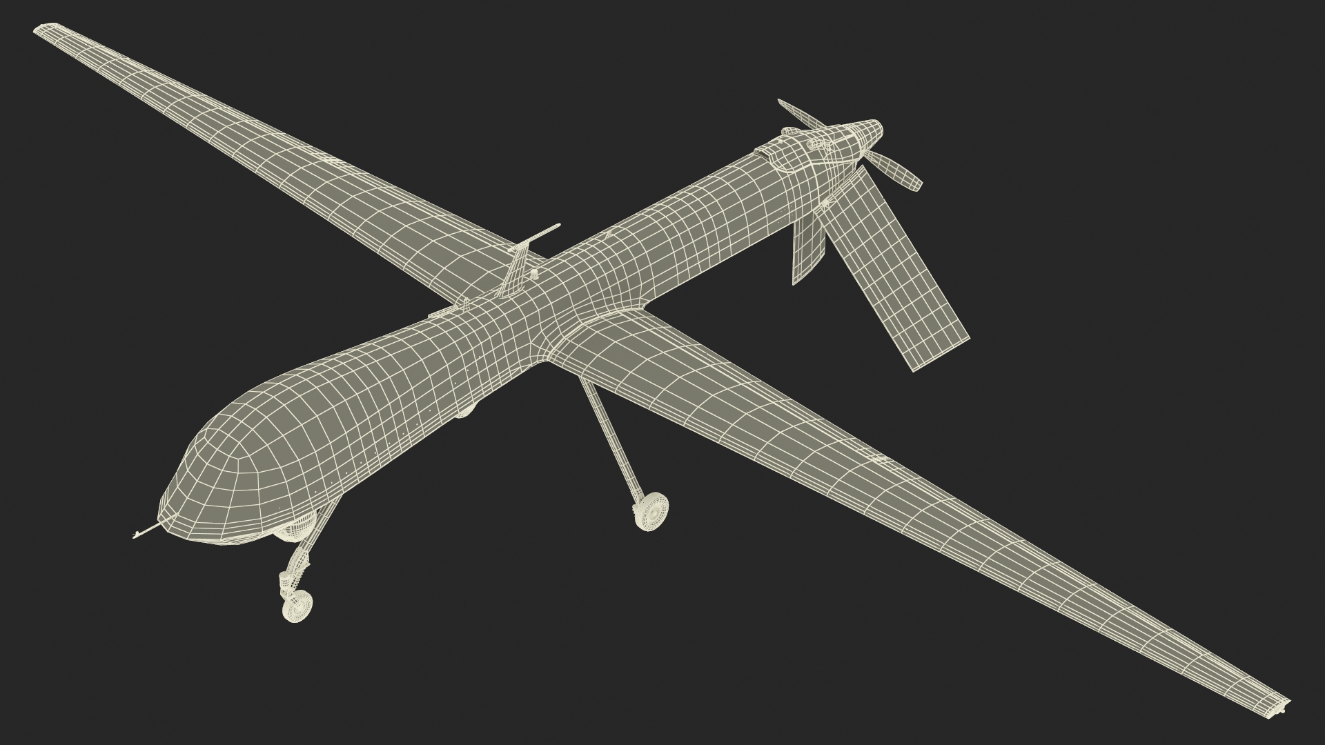 Unmanned Aerial Vehicle Reaper Drone MQ-1 Rigged for Cinema 4D 3D