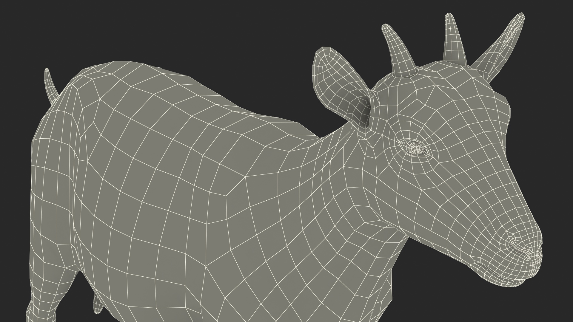 Dairy Goat Brown Rigged for Cinema 4D 3D