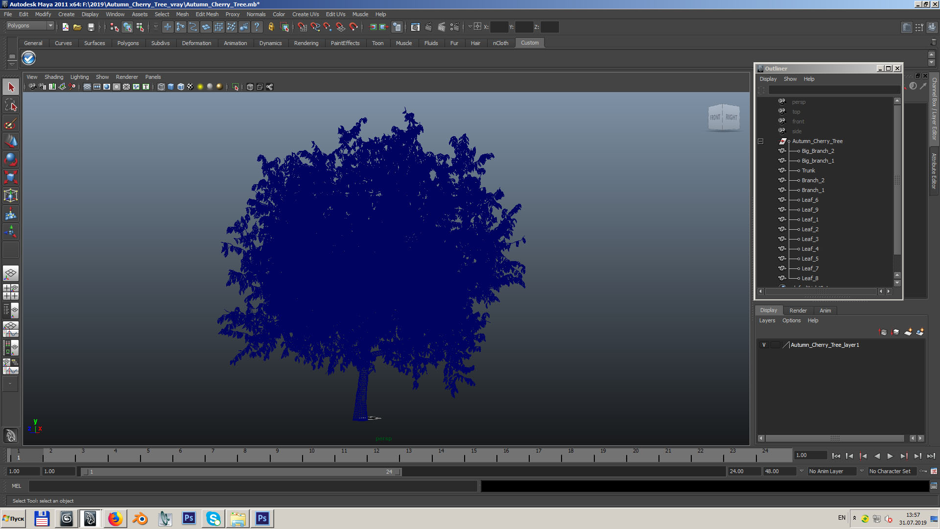 3D Autumn Cherry Tree model