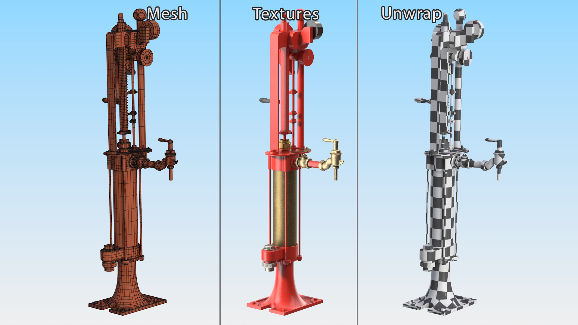 Retro Self Measuring Gas Pump 3D model