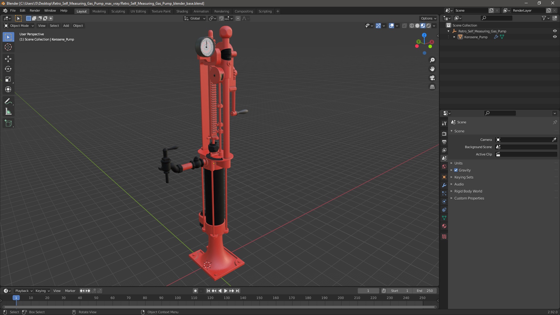 Retro Self Measuring Gas Pump 3D model