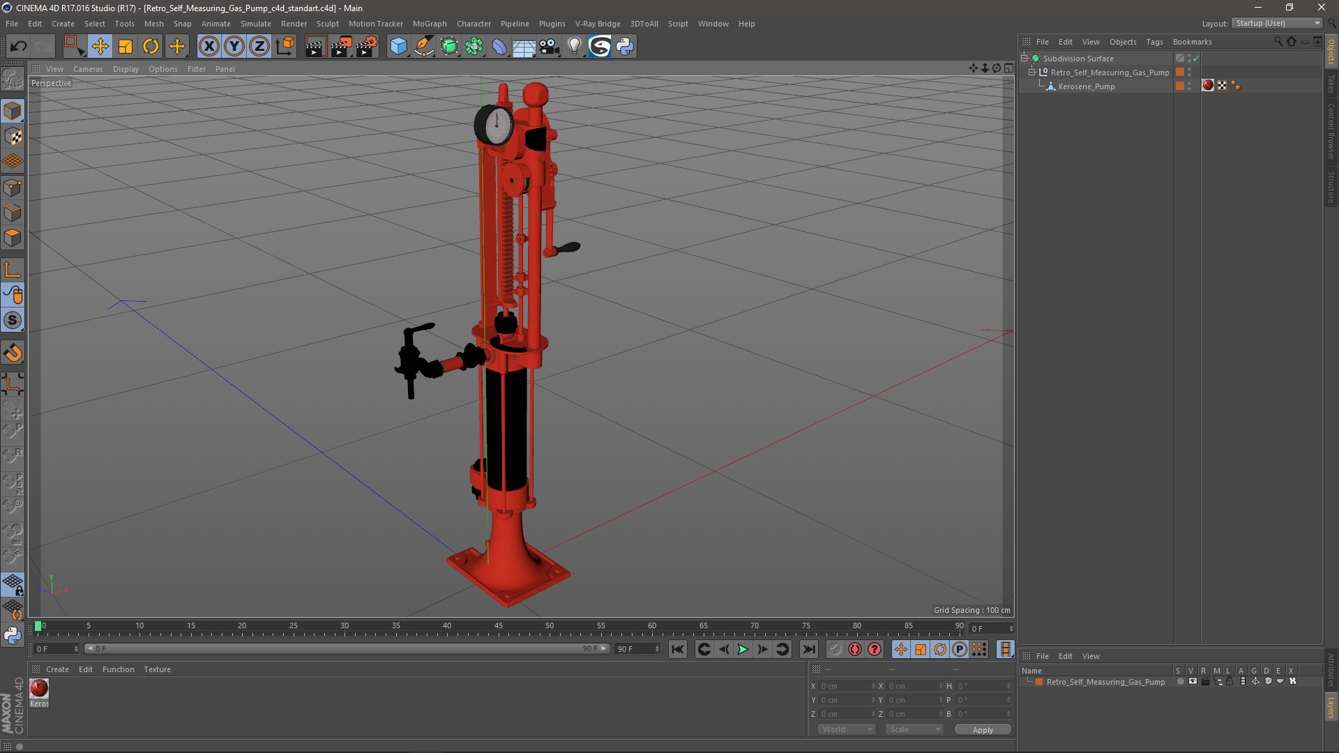 Retro Self Measuring Gas Pump 3D model