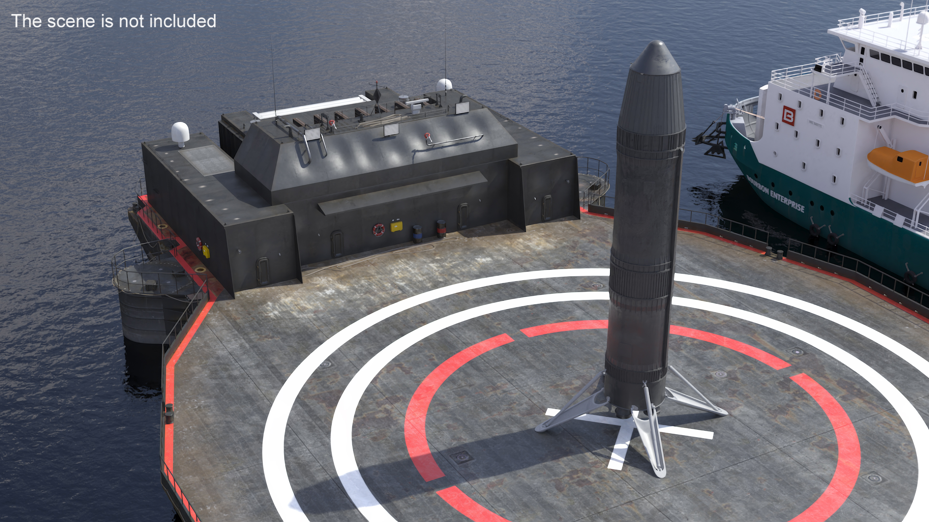 3D Next Generation Space Rocket Black Rigged