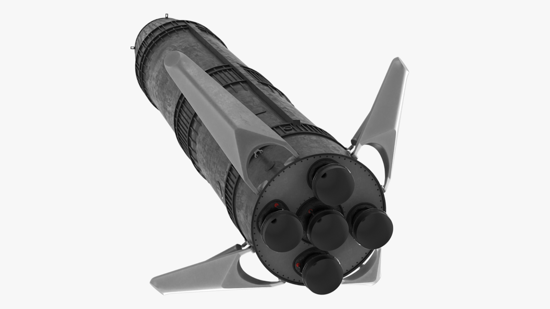 3D Next Generation Space Rocket Black Rigged