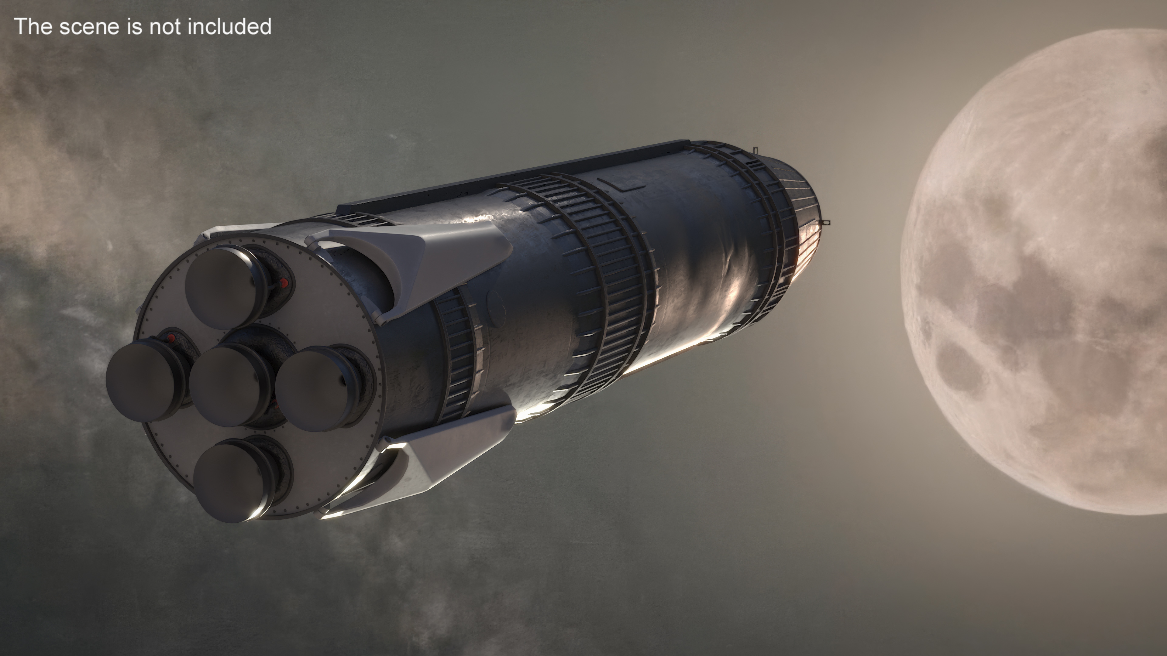 3D Next Generation Space Rocket Black Rigged