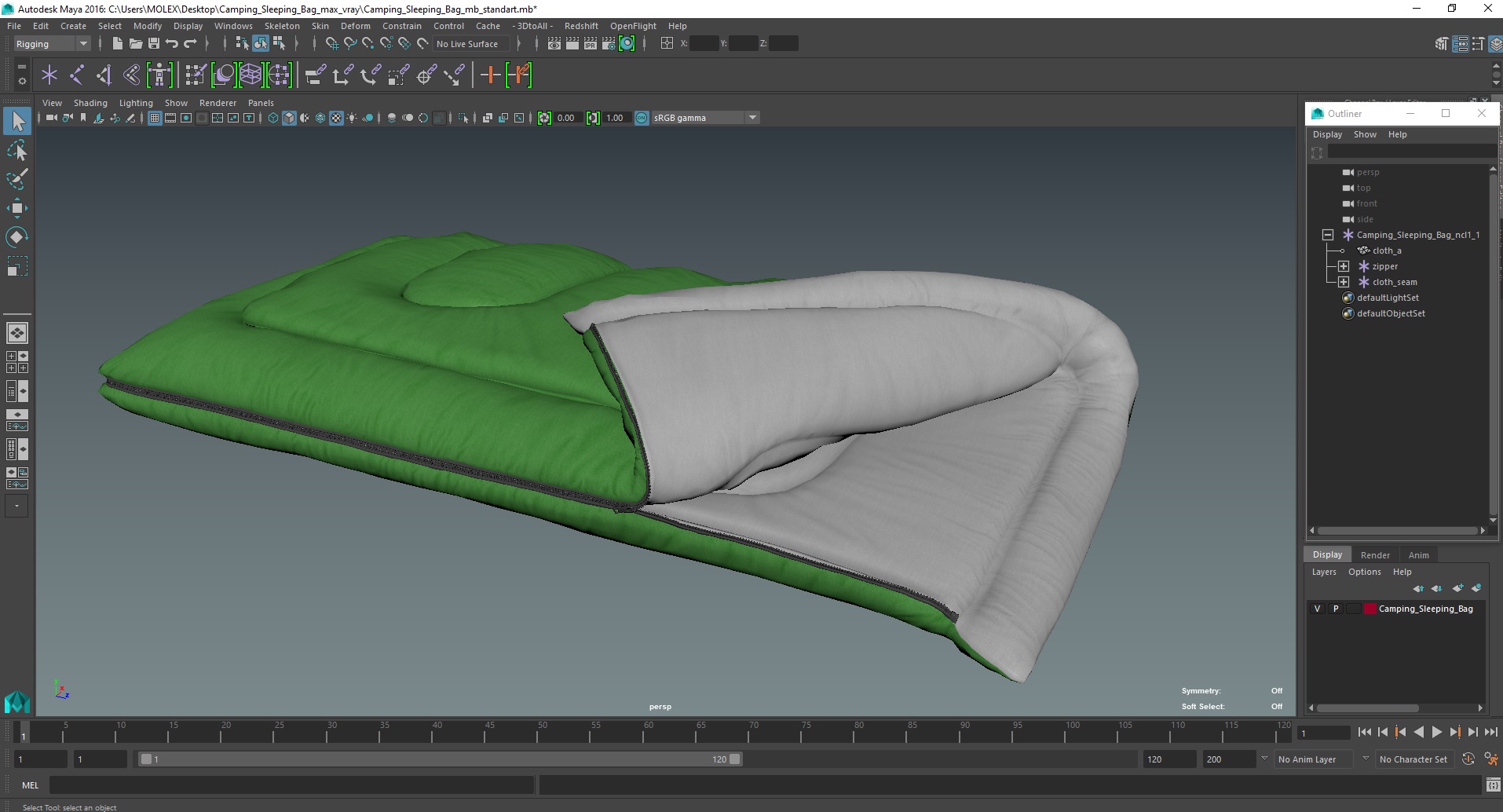 3D model Camping Sleeping Bag