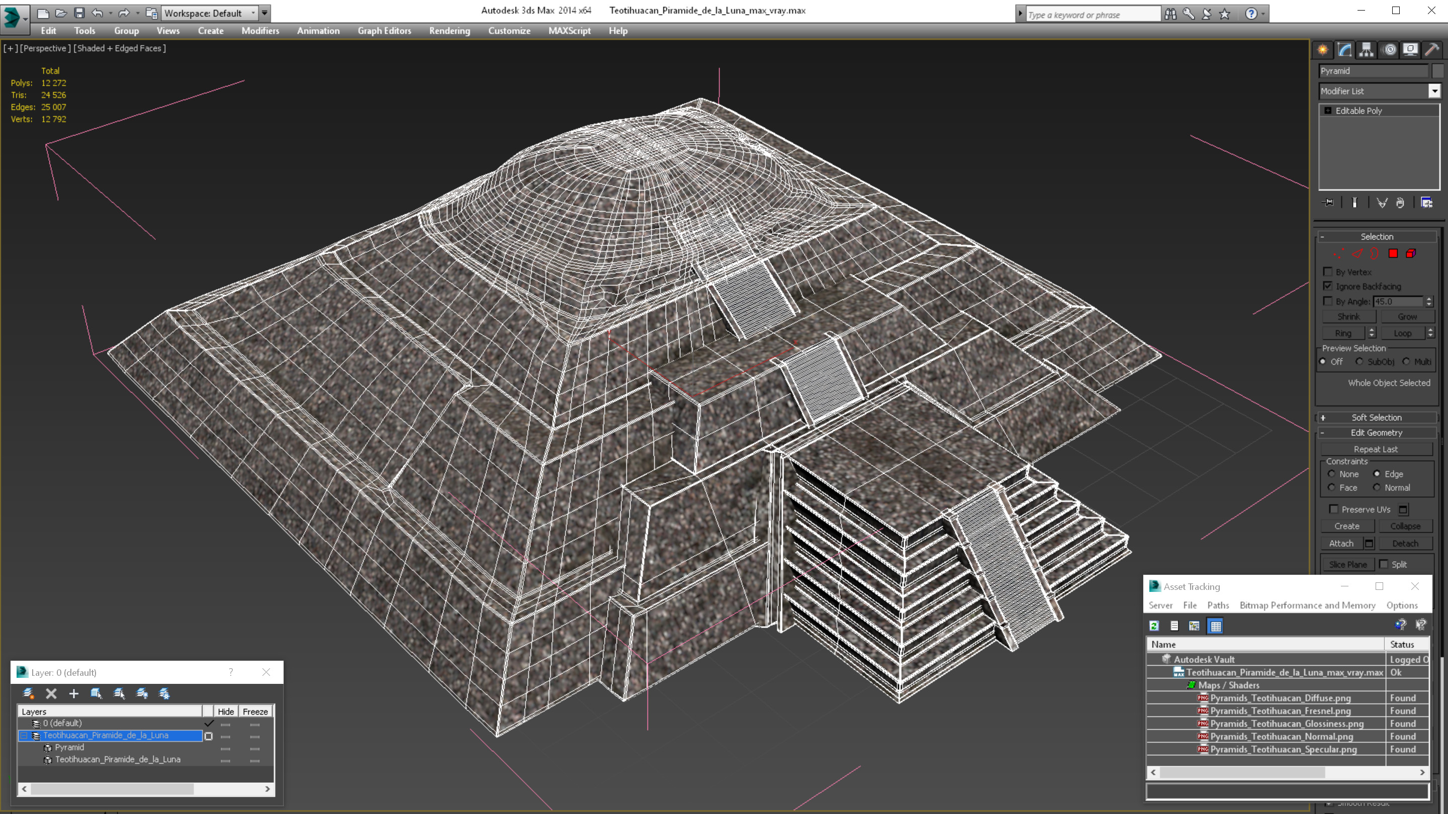 3D Teotihuacan Piramide de la Luna