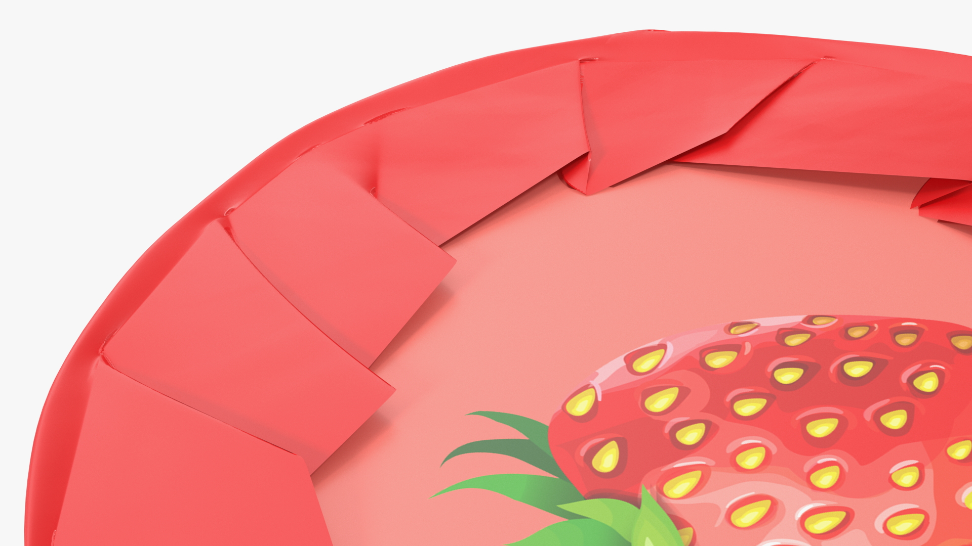 3D model Cone Ice Cream Package Mockup Strawberry