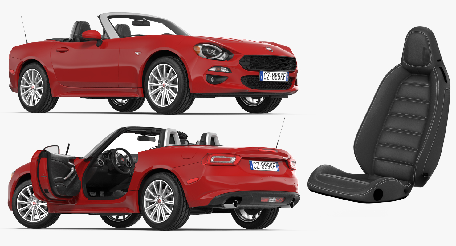 Fiat 124 Spider 2017 Rigged 3D